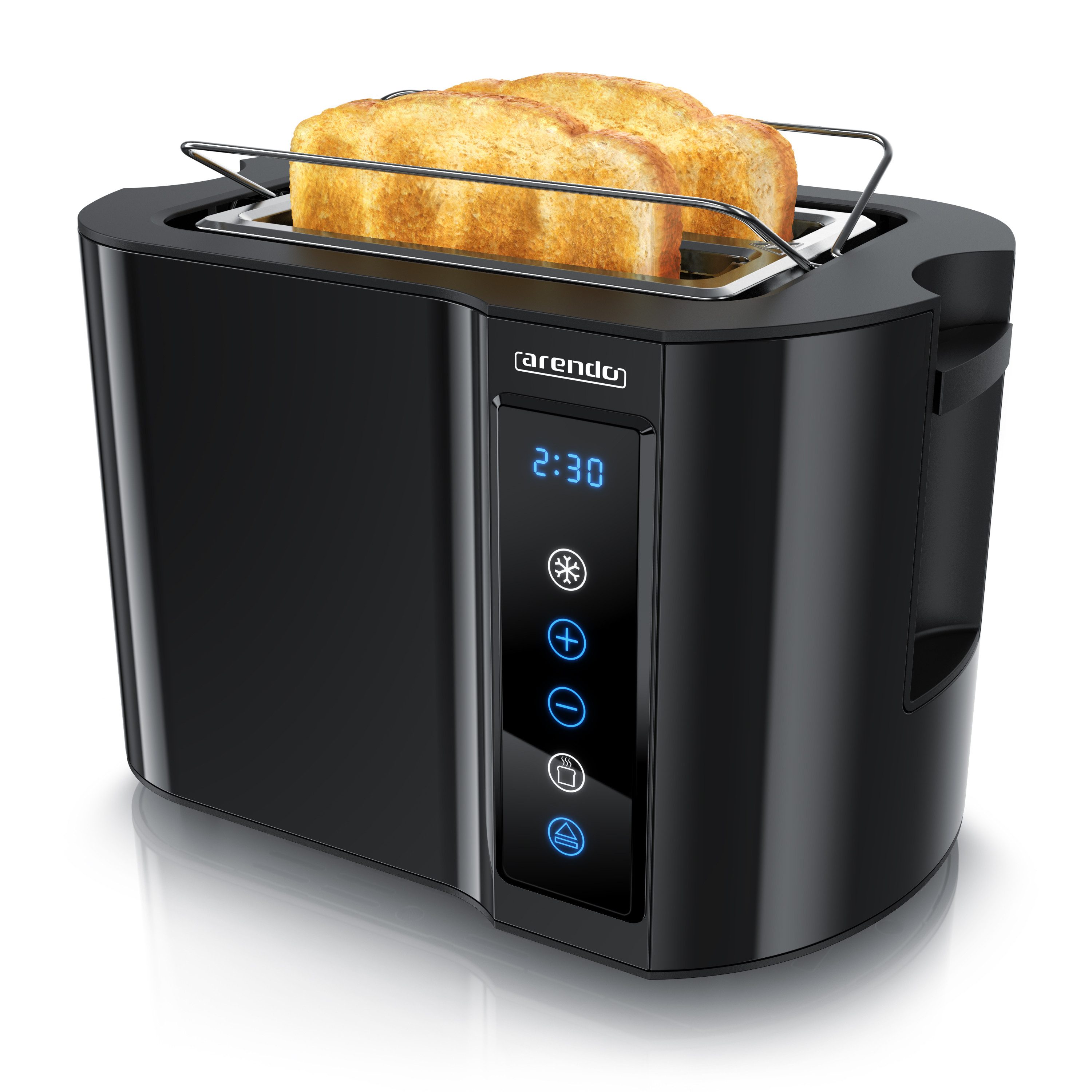 Toaster Wärmeisoliertes Doppelwandgehäuse, Display mit Restzeitanzeige