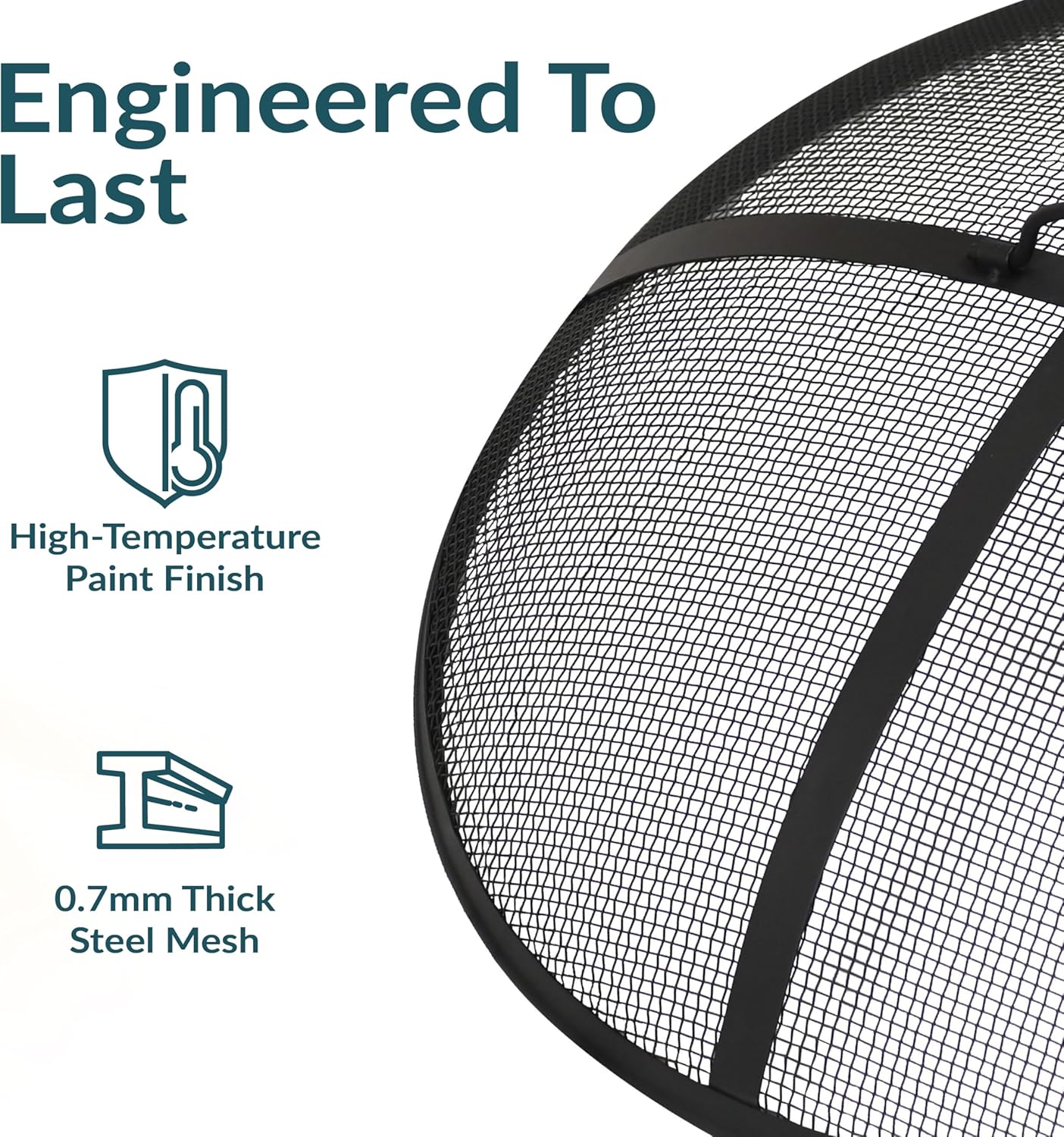 Sunnydaze Heavy-Duty Steel Mesh Fire Pit Screen - Fire Pit Spark Screen with Handle - 36-Inch Diameter