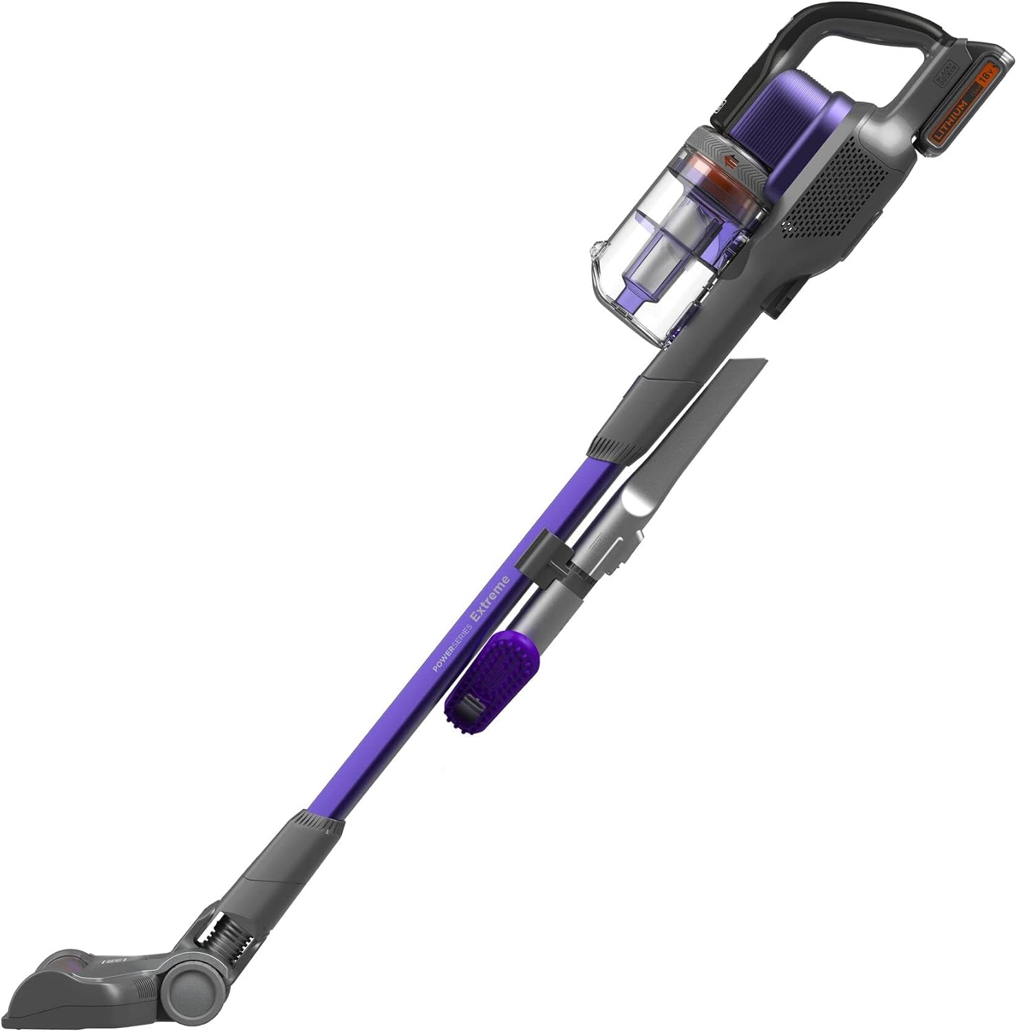 BLACK+DECKER, Aspirapolvere Senza Fili a Batteria Litio, Separabile, Portatile, Tecnologia Antigroviglio, Viola Metallizzato, BDPSE1815P-QW