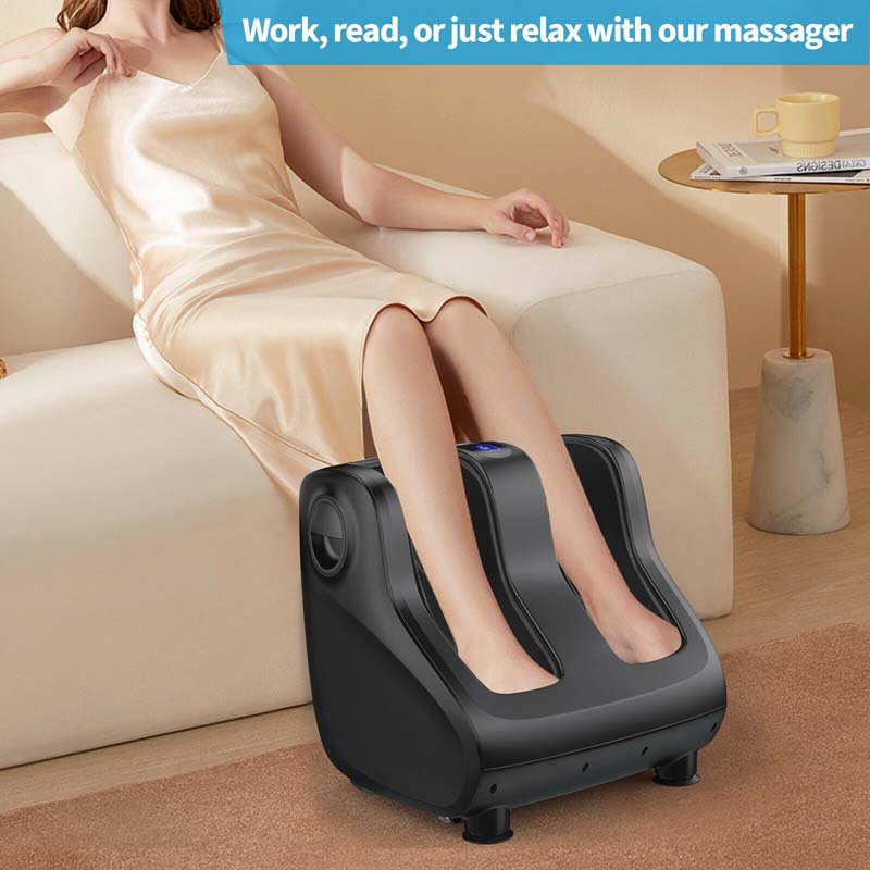 Foot Amp Calf Massager With Heat Amp Remote Shiatsu Kneading Electric Massage Machine With Adjustable Tilt Base Timer Lcd Screen