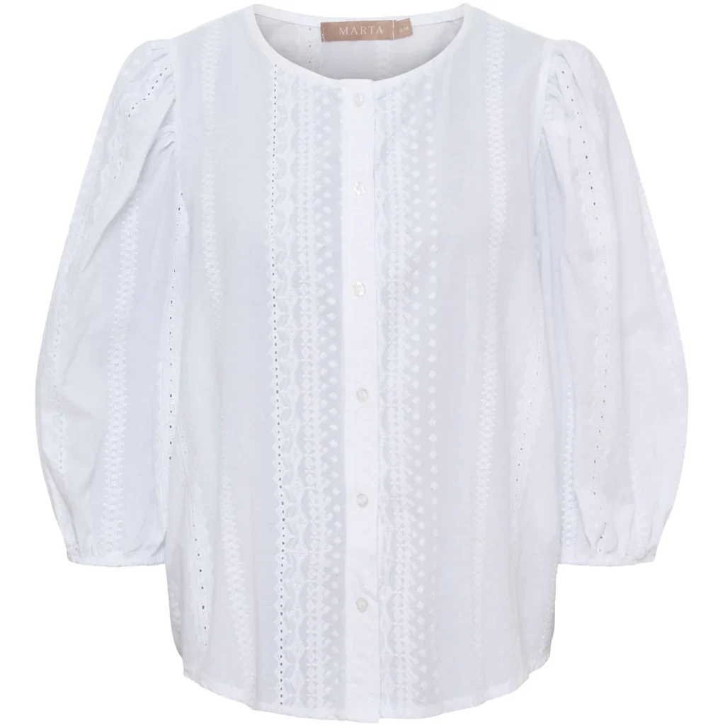 Valessia Embroidered Blouse �C White | Women's Luxury Cotton Top