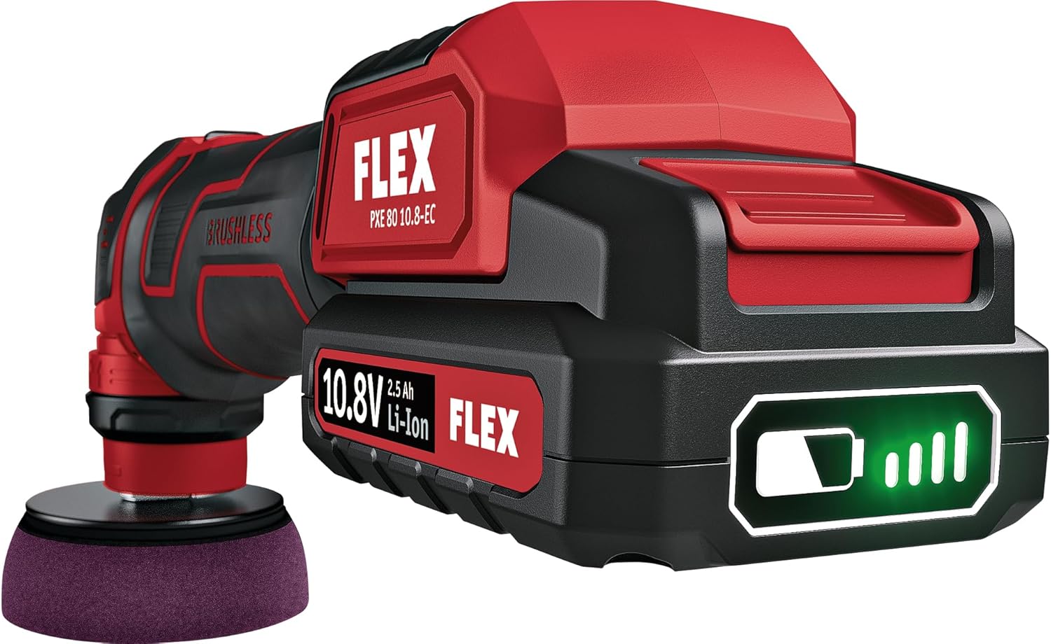Lucidatrice a batteria Flex 10,8 V (lucidatrice) PXE 80 10,8-EC/2,5 Set - 418102, Nero / Rosso