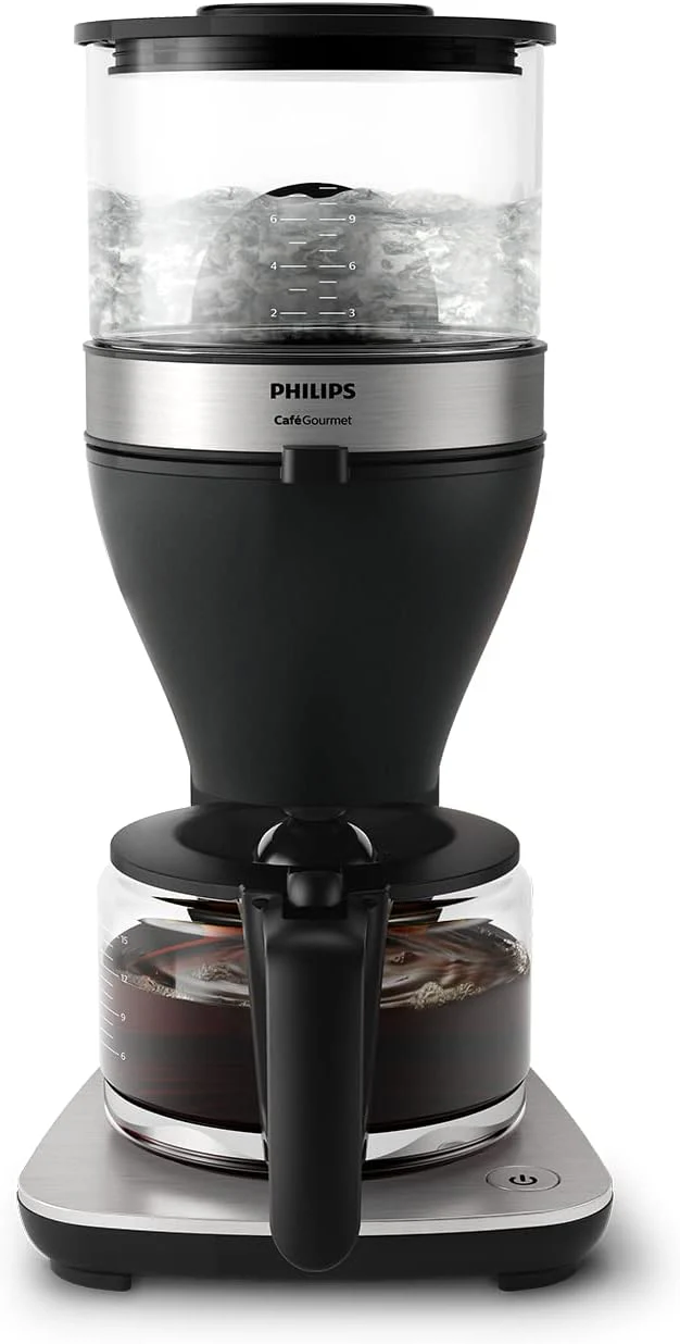 Philips All-in-1 Filterkaffeemaschine - integriertes Kegelmahlwerk f��r frisch gemahlenen Kaffee - Duo-Bohnenbehlter, 1,25-L-Glaskanne, individuelle Einstellung der Intensitt (HD7900/50)