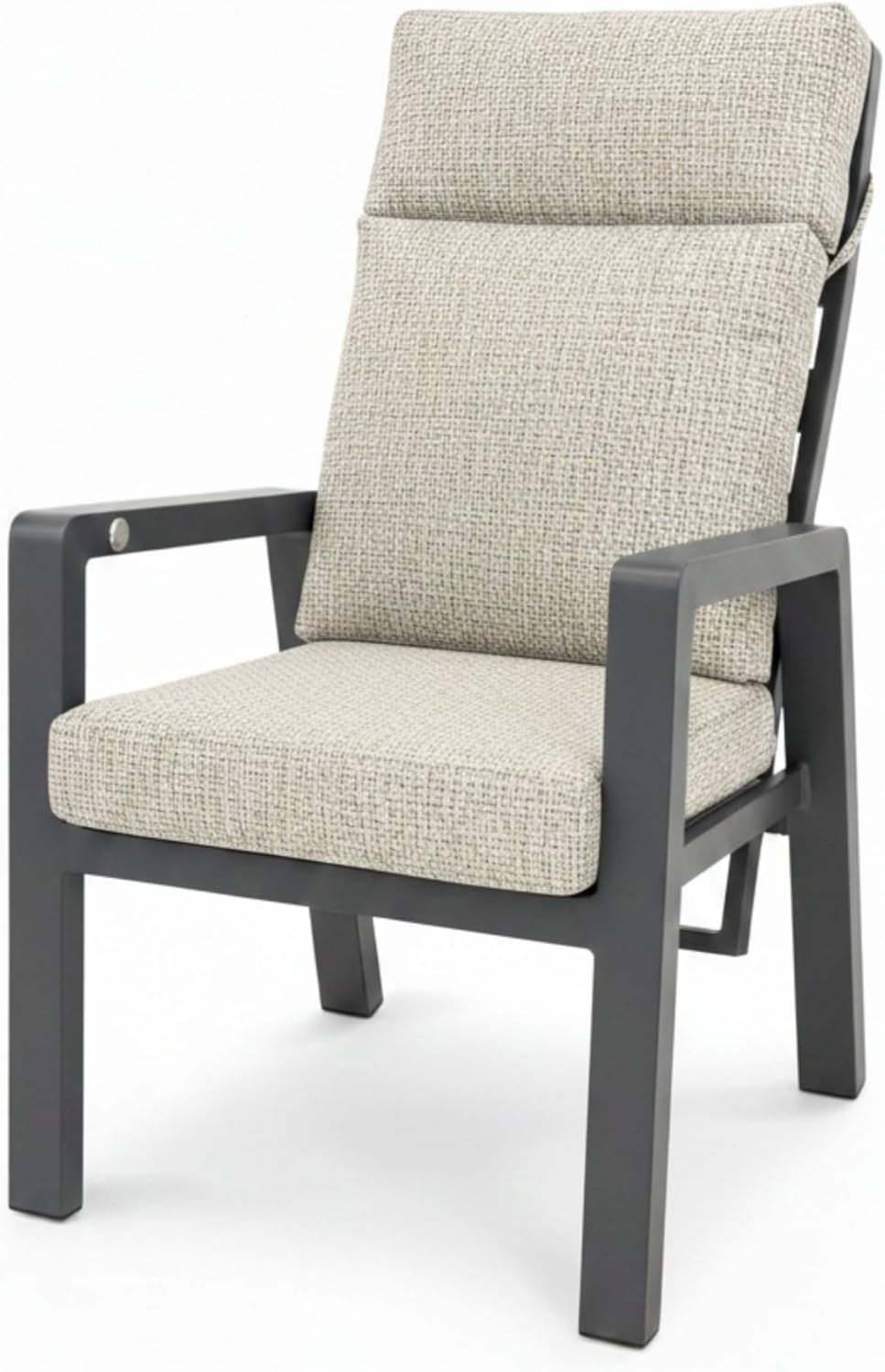 osoltus Gartensessel Alu Anthrazit wetterfest Palma II All Weather Olefin | stufenlos verstellbare Rückenlehne Dank Gasdruckdämpfer (beige)