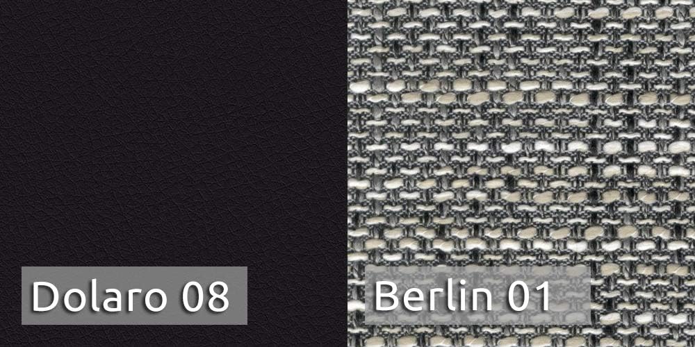 Schlafsofa Bird - Sofa mit Schlaffunktion und Bettkasten, Klappsofa, Schlafcouch mit Chromfüße, Couch, Couchgarnitur, Sofagarnitur (Schwarz + Grau (Dolaro 08 + Berlin 01))