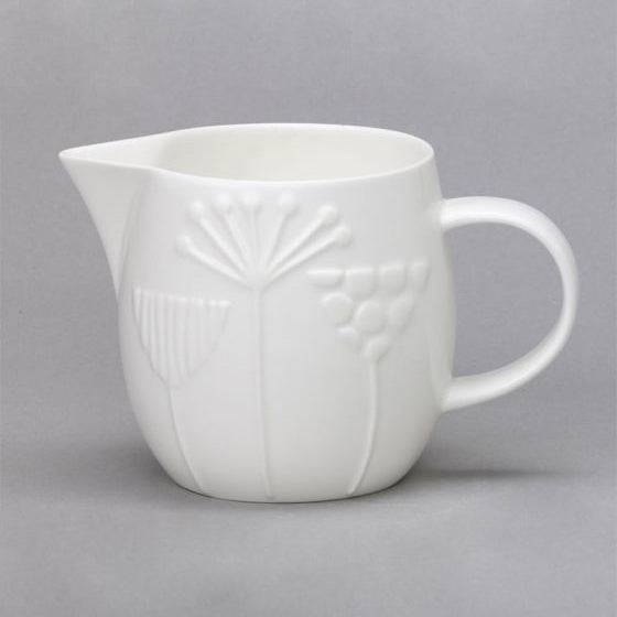Plum Large White Bone China Jug
