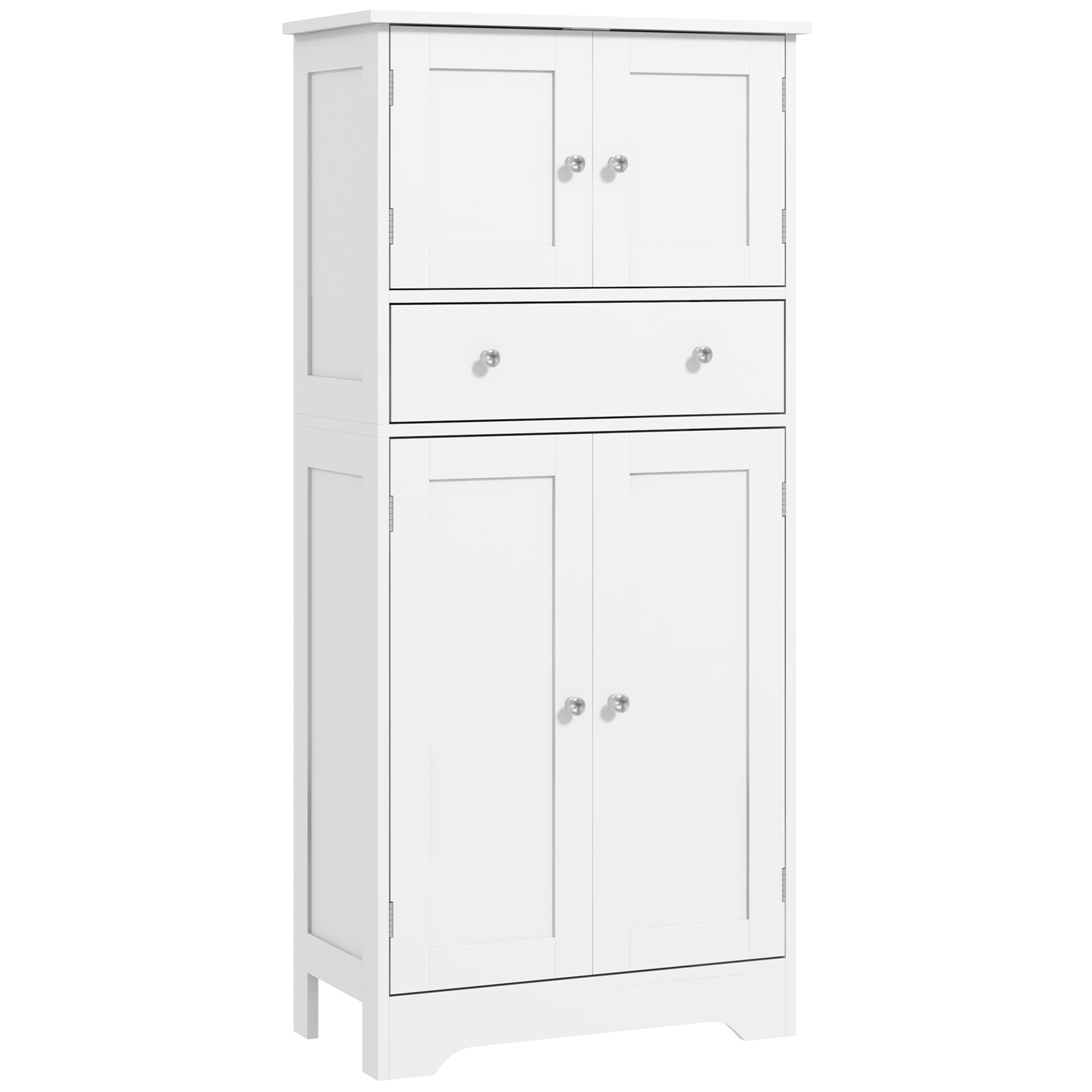 HOMCOM Küchenschrank Buffet Küche mit Schränken, verstellbaren Regalen, Schublade, 60 x 30 x 128 cm, Weiß