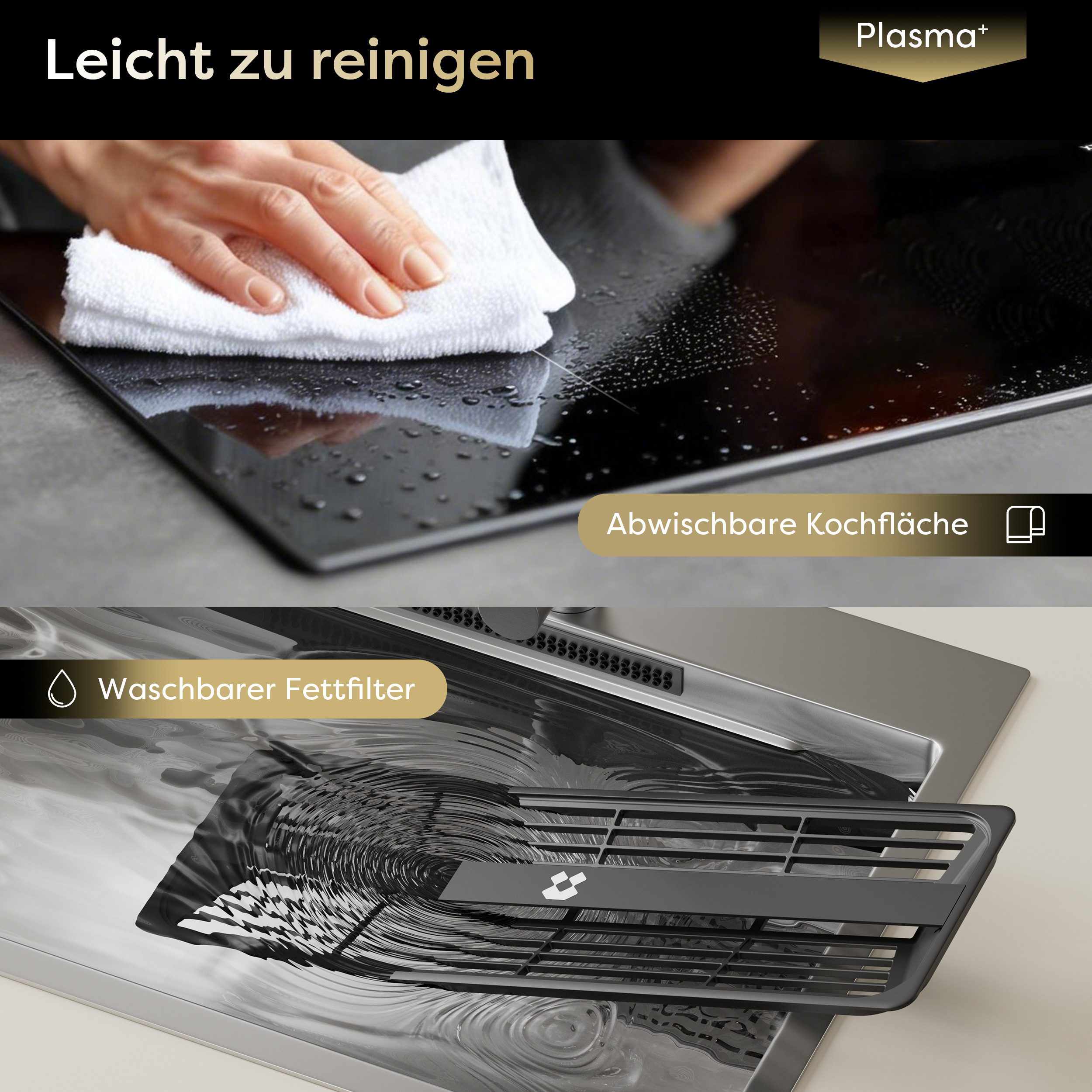Kochfeld mit Dunstabzug 83 cm Kochfeldabzug mit integriertem Plasma⁺-System 7165W CIARRA ONE CBBEH834BBFF