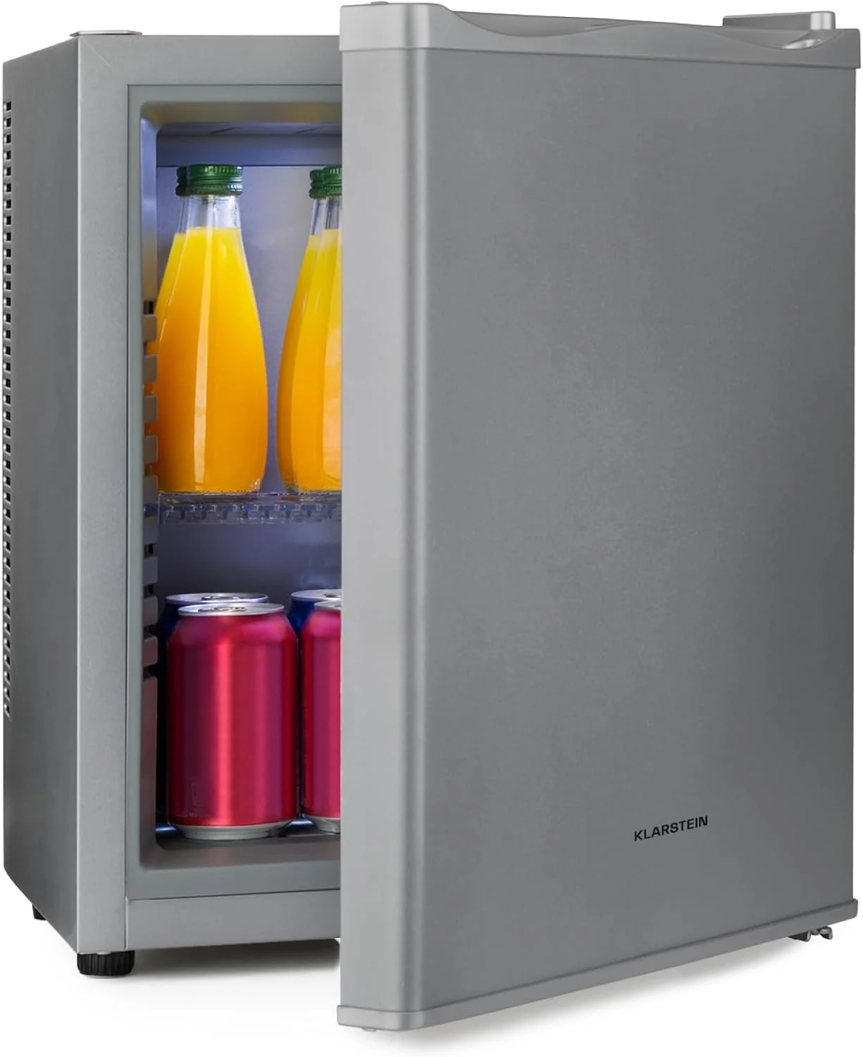 Klarstein Mini Kühlschrank für Zimmer, Bierkühlschrank 5-15°C, 19 L, Leiser Kühlschrank Klein, Kühlschrank Mini, Camping, Kosmetik & Outdoor, Silber
