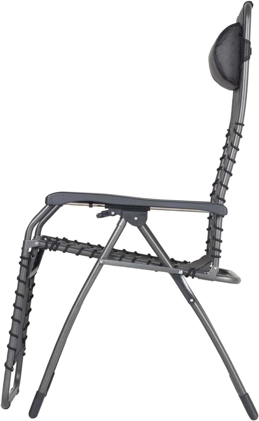 Fiam Movida – Relax Outdoor Folding Armchair – Anthracite Painted Steel Frame, Black Texfil Canvas