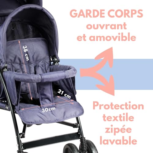 Bambisol Passeggino Doppio Canna | Pieghevole Compatto, Pioggia Incluso | Blu marino : Amazon.it: Prima infanzia