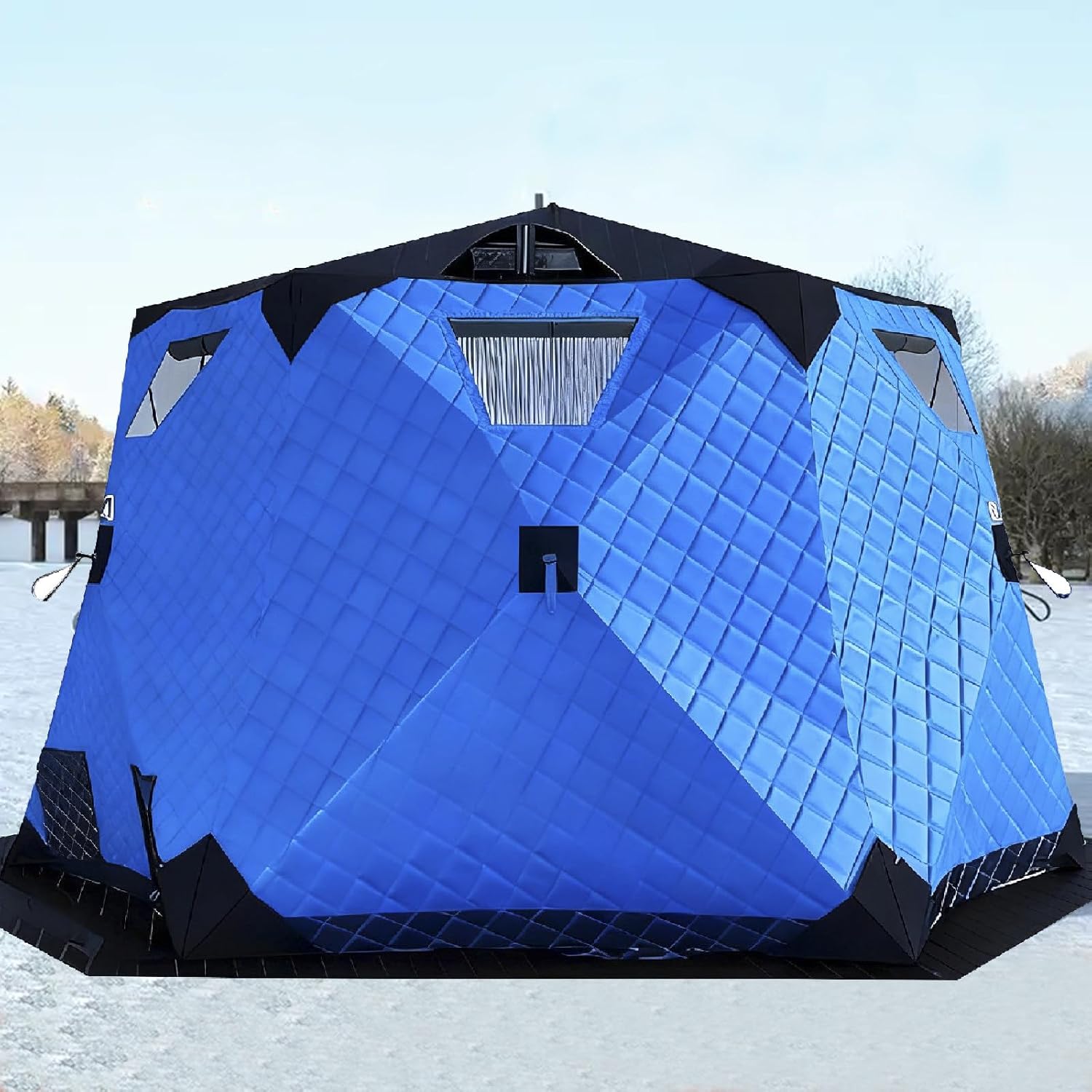 Isolierter sechseckiger Angelschutz, tragbares Pop-Up-Thermo-Design für Winter- und Eisangeln