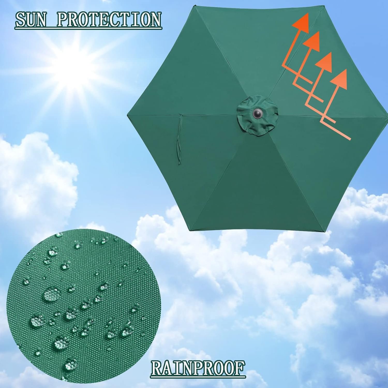 1 Stück, Garten-Sonnenschirm, runder strapazierfähiger Sonnenschirm für den Außenbereich mit Kippfunktion, weinrot, dunkelgrün, beige, khaki, D2.7M*H2.5M, für Hinterhof-Pool-Markt-Balkon,