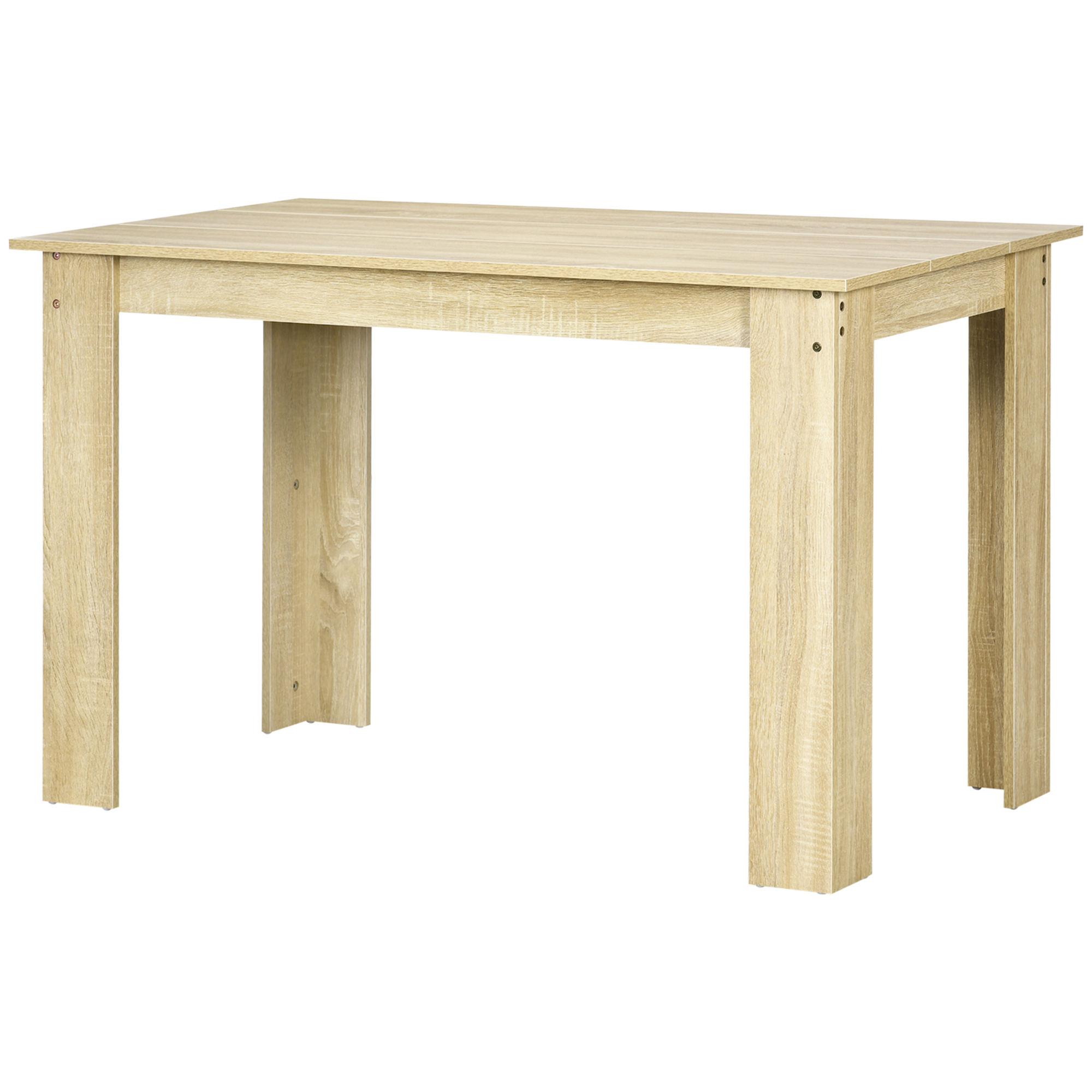 HOMCOM Esstisch Küchentisch modernes Design mit großem Plateau für 4-6 Personen aus Holz Maße 120L x 69B x 75H cm Eiche