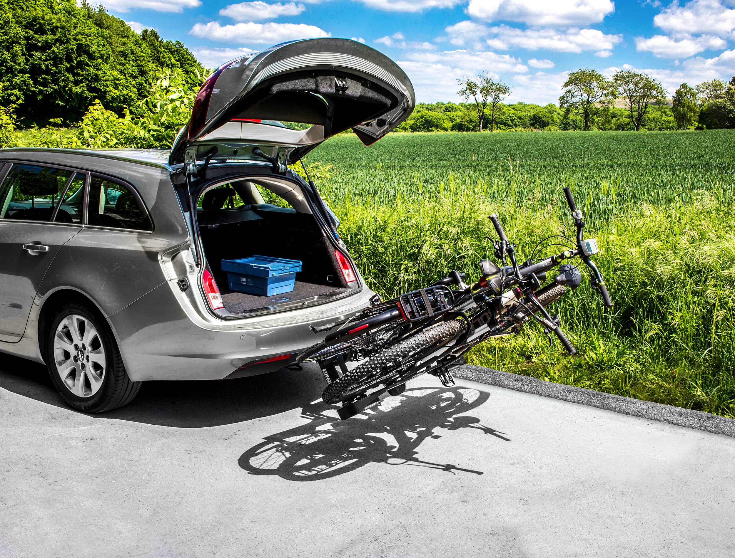 Fahrradträger für 2 Fahrräder, FINCH, für max. 3 Zoll Reifenbreite, Radstand bis 130 cm, abklappbar und abschließbar