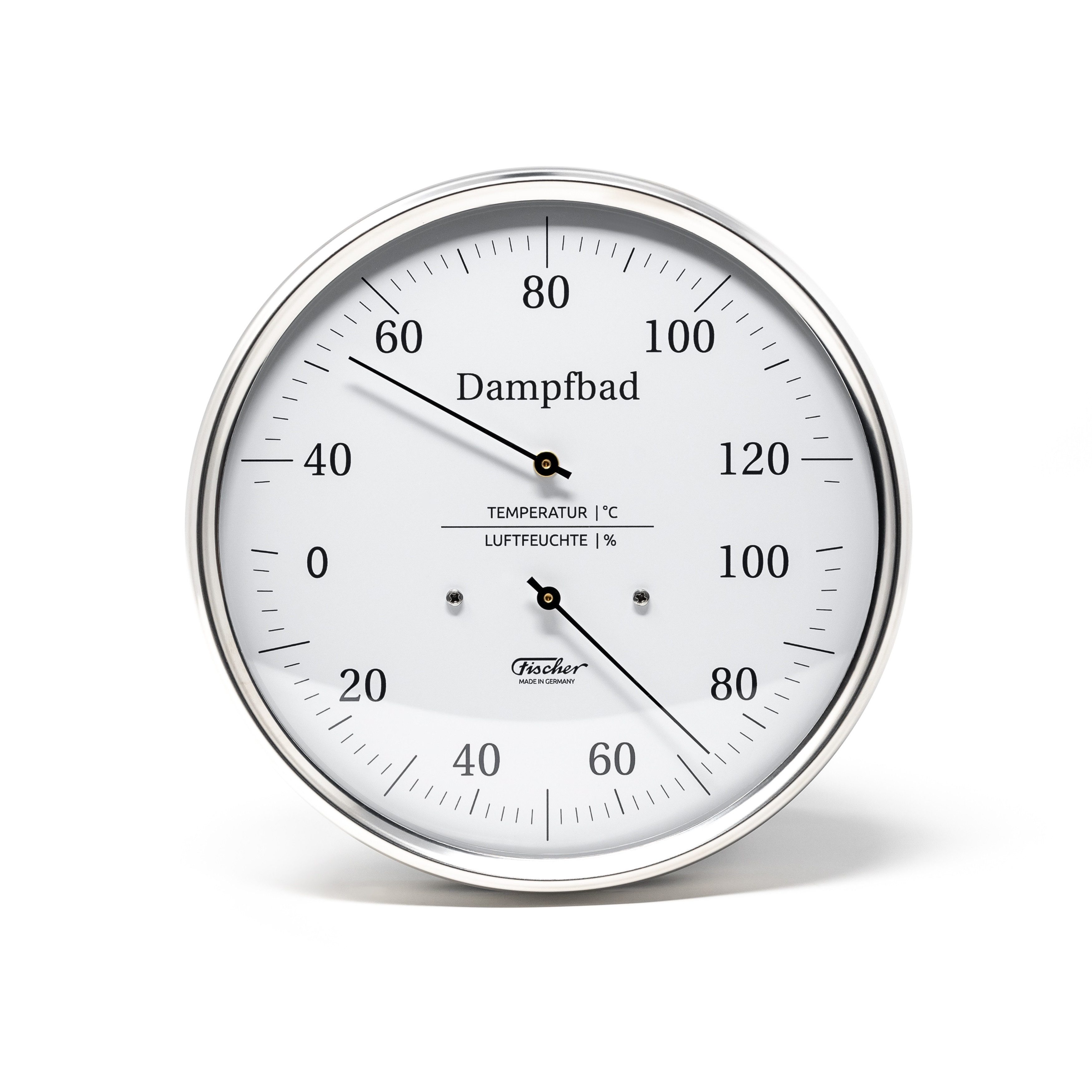 Klimamesser Fischer 182.01 Sauna-Thermohygrometer 130 mm Edelstahl Made in Germany