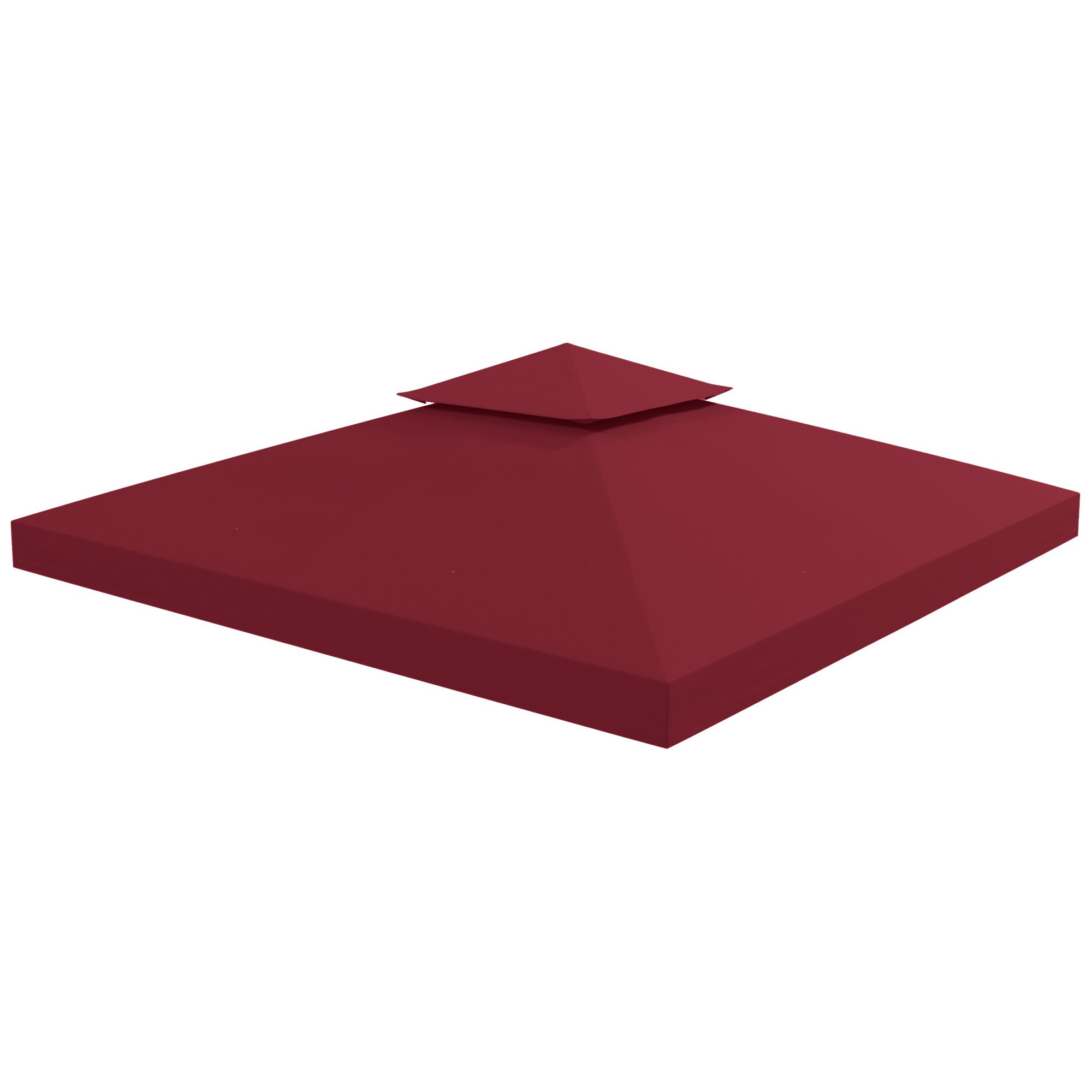 Outsunny Ersatzdach für Pavillon, Gartenpavillon Zelt 3 x 3 m, Polyester dichtes 180 g/m² rot