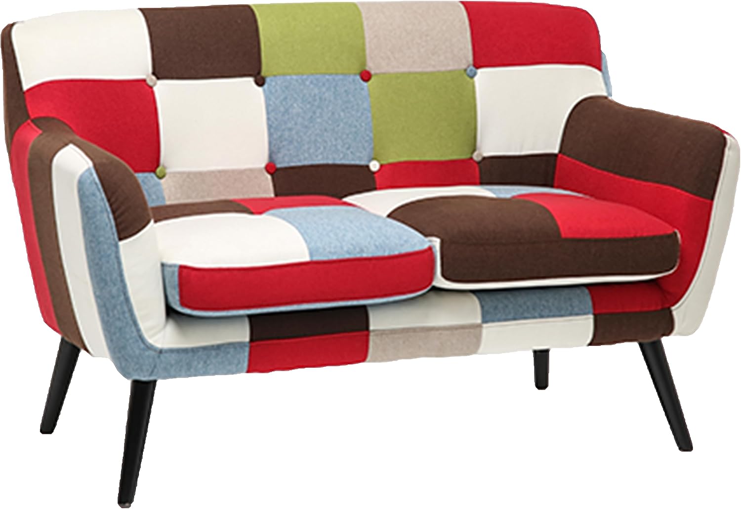 Divano Divanetto 2 Posti Patchwork Quebec, Patchworks, CM 130 x 77 x H 82