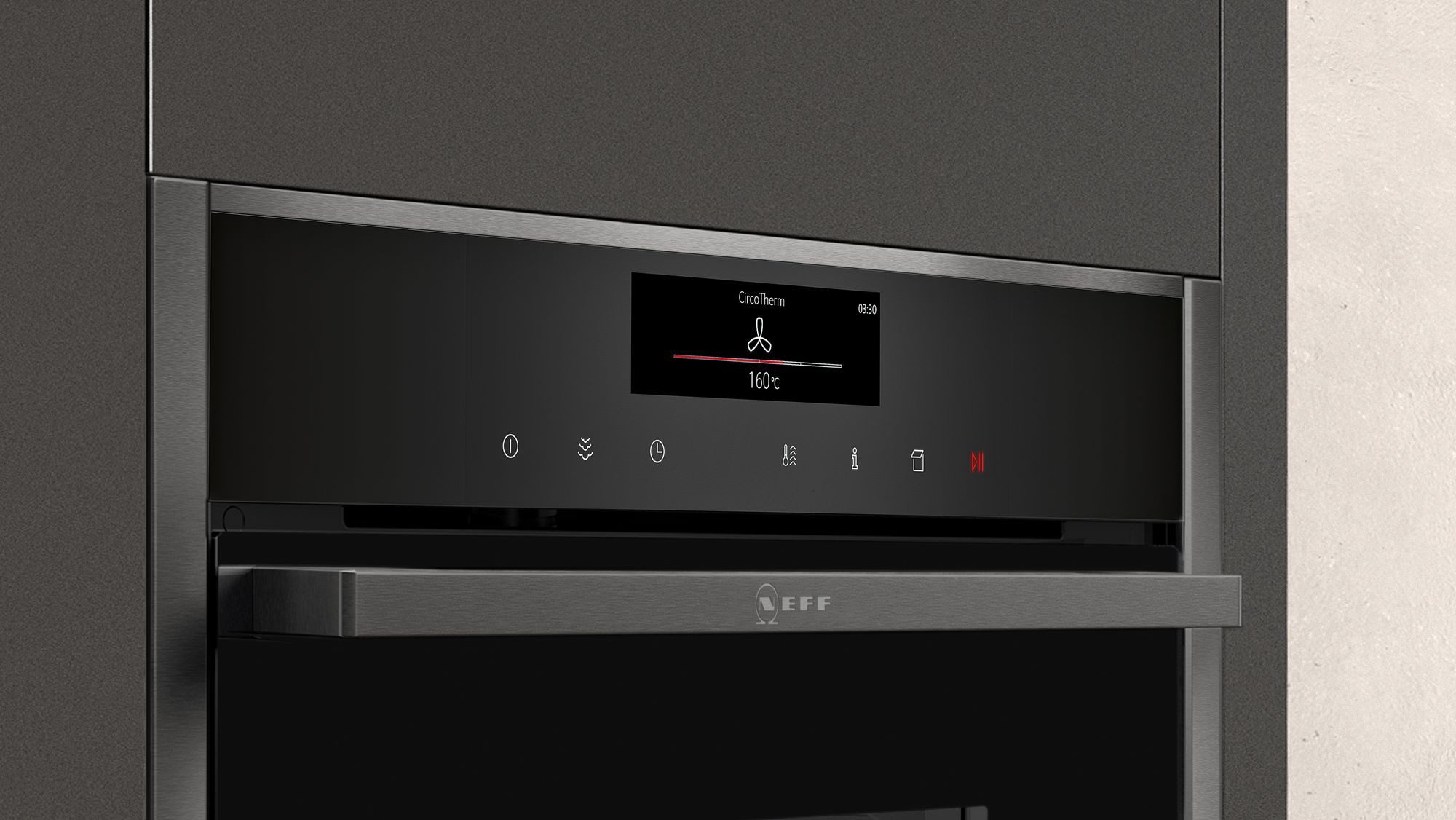 Dampfbackofen N 90 C18FT28G0, Einbau Kompakt-Dampfbackofen Graphite-Grey, EEK: A+