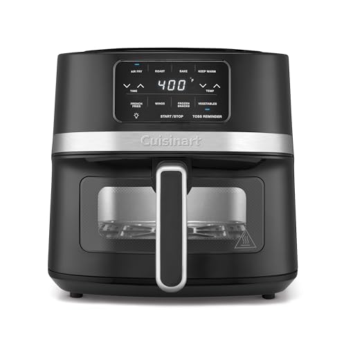 Cuisinart Air Fryer Oven – 4.5 Qt Basket Black and Stainless Steel Air Fryer – Dishwasher Safe Parts with 4 Presets – Roast, Bake, Broil, Air Fry and Keep Warm – Quick & Easy Meals – AIR 160 : Home & Kitchen