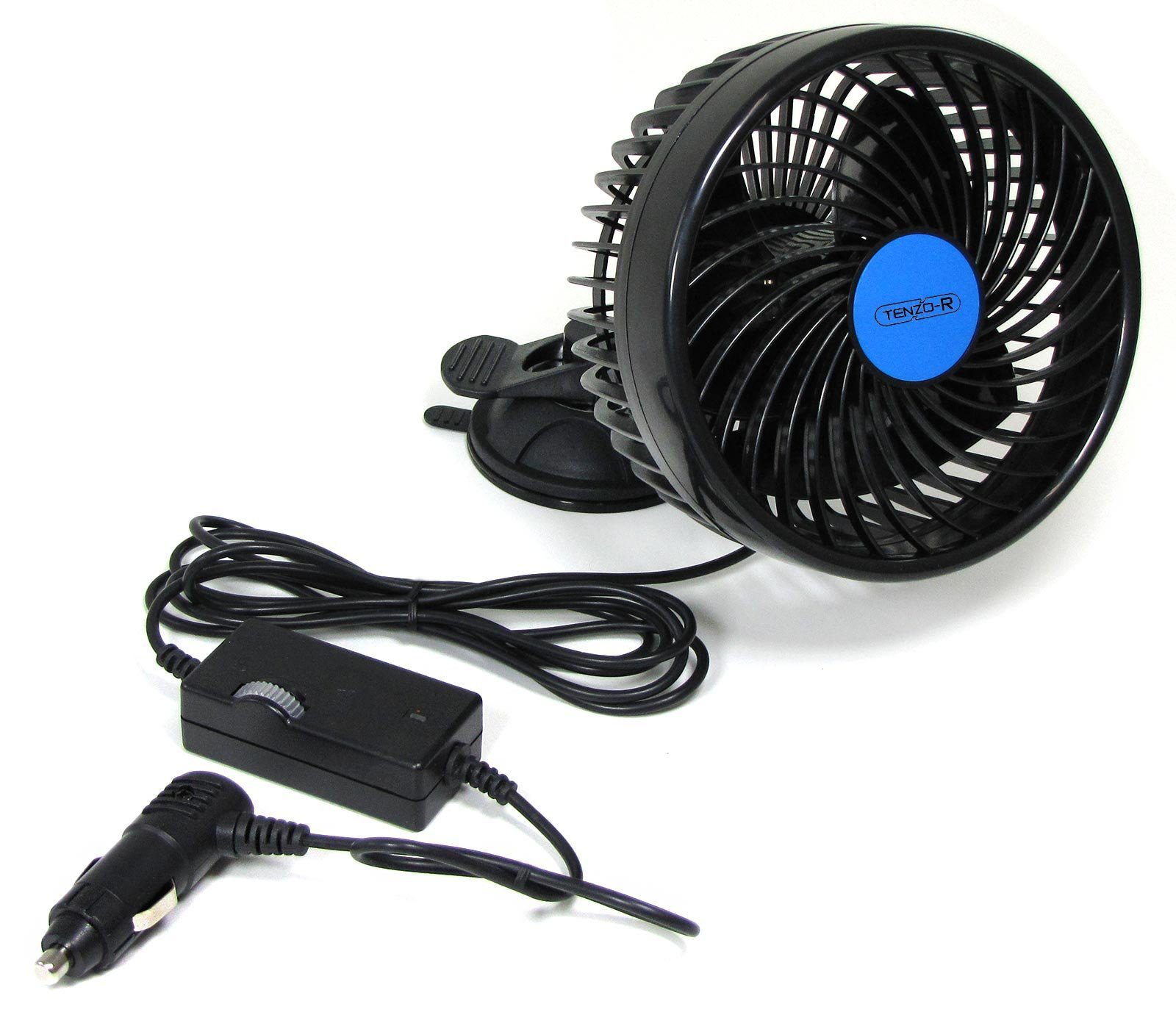 Handventilator 12 Volt Ventilator für PKW Auto 15cm für Zigarettenanzünder Saugfuss