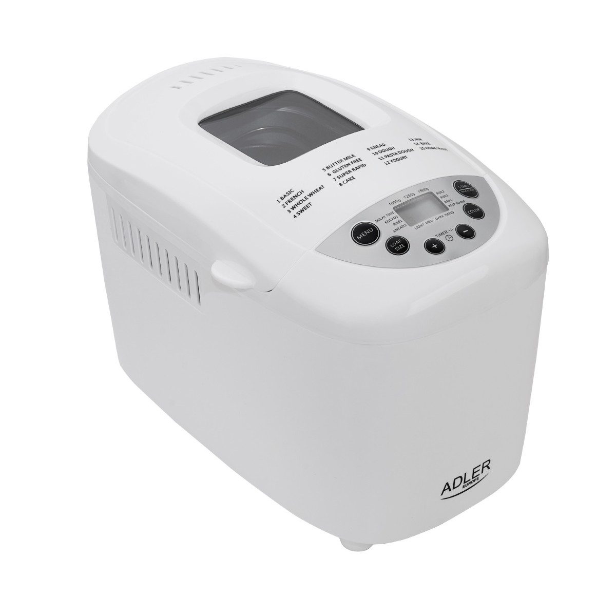 Brotbackautomat AD 6019 Brotbackautomat mit 15 Programmen & Doppelknethaken