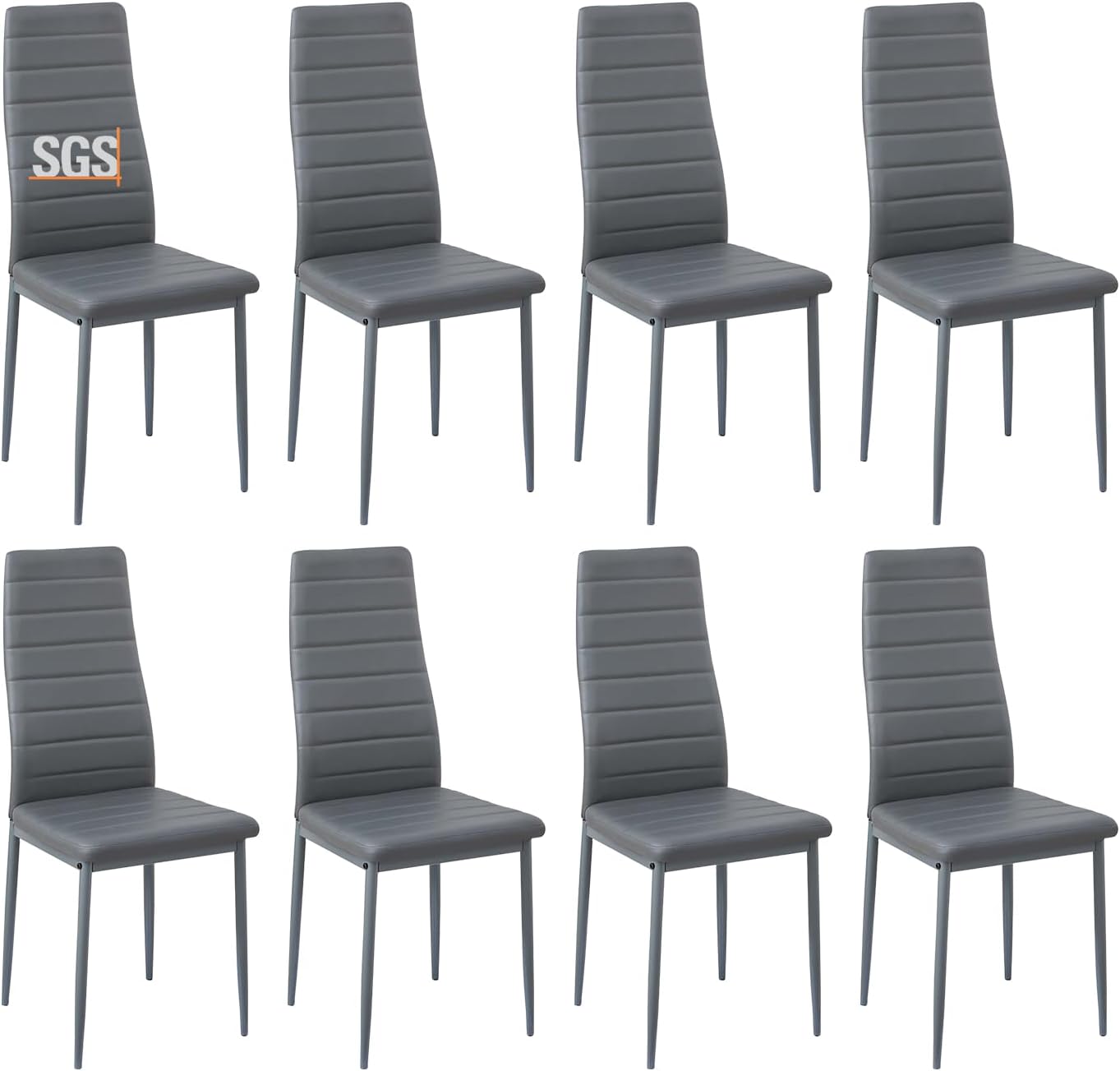 buybyroom Dining Room Chairs, Kitchen Chairs, Set of 4, Modern Living Room Chairs, High Back, Metal Legs, Dining Table, Kitchen, Restaurant and Office, Black