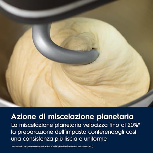 Electrolux Impastatrice Planetaria Robot da Cucina Multifunzione, E6KM1 4BPT, Mixer Planetaria Professionale, Ciotola 6 & 4 Litri Capacità, Con Frusta Da Cucina, 1200W, Acciaio Inox & Nero Opaco : Amazon.it: Casa e cucina