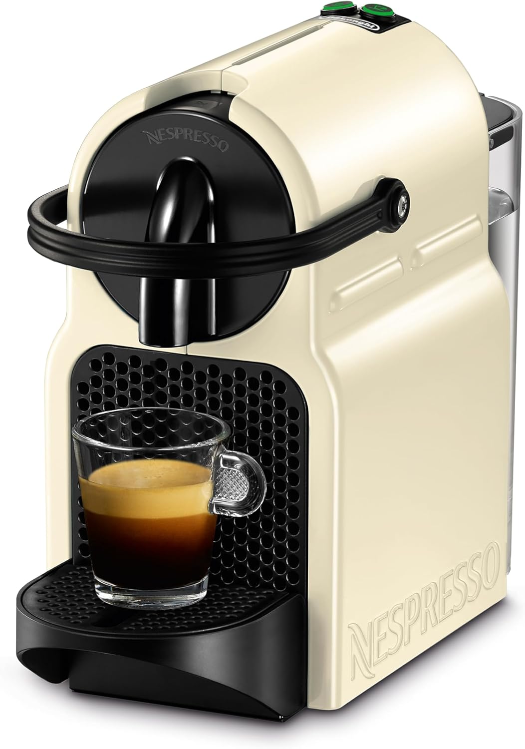 Nespresso Inissia EN80.CW, De'Longhi Coffee Machine, Nespresso Capsule System, 0.7L Water Tank, Cream White