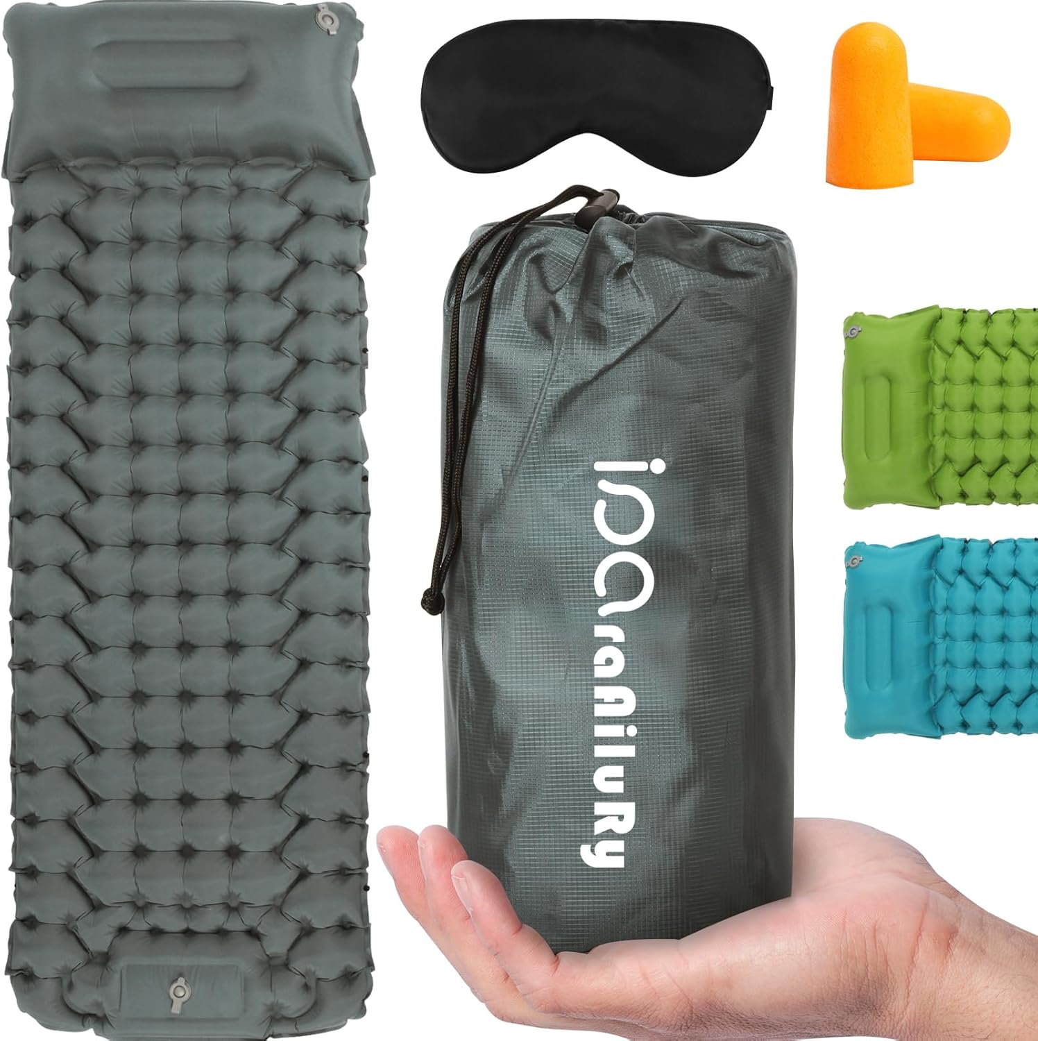 iParaAiluRy Materassino Campeggio Autogonfiante, Ultraleggero Materasso Gonfiabile Singolo con Cuscino per Campeggio, Outdoor, Spiaggia, Escursionismo, Portatile Materassino Autogonfiante