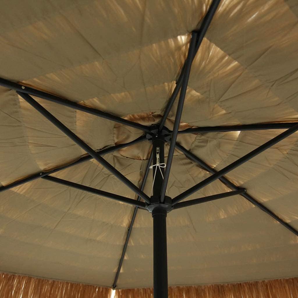 Garten Parasole Parasol, Strandparasol mit Handkurbelgriff, wasserdichte Sonnenschatten Außenstroh für Gartenpool Patio Raffia Regenschirm Außenparasole Parasole
