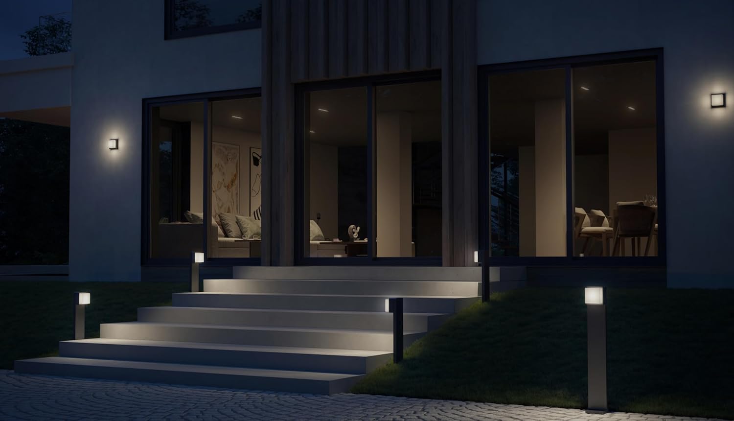 Steinel LED Wegeleuchte GL 85-600 SC Connect, 60 cm Höhe, Bewegungsmelder, smarte Außenleuchte dimmbar, vernetzbar per App, Zeitschaltuhr, Anthrazit
