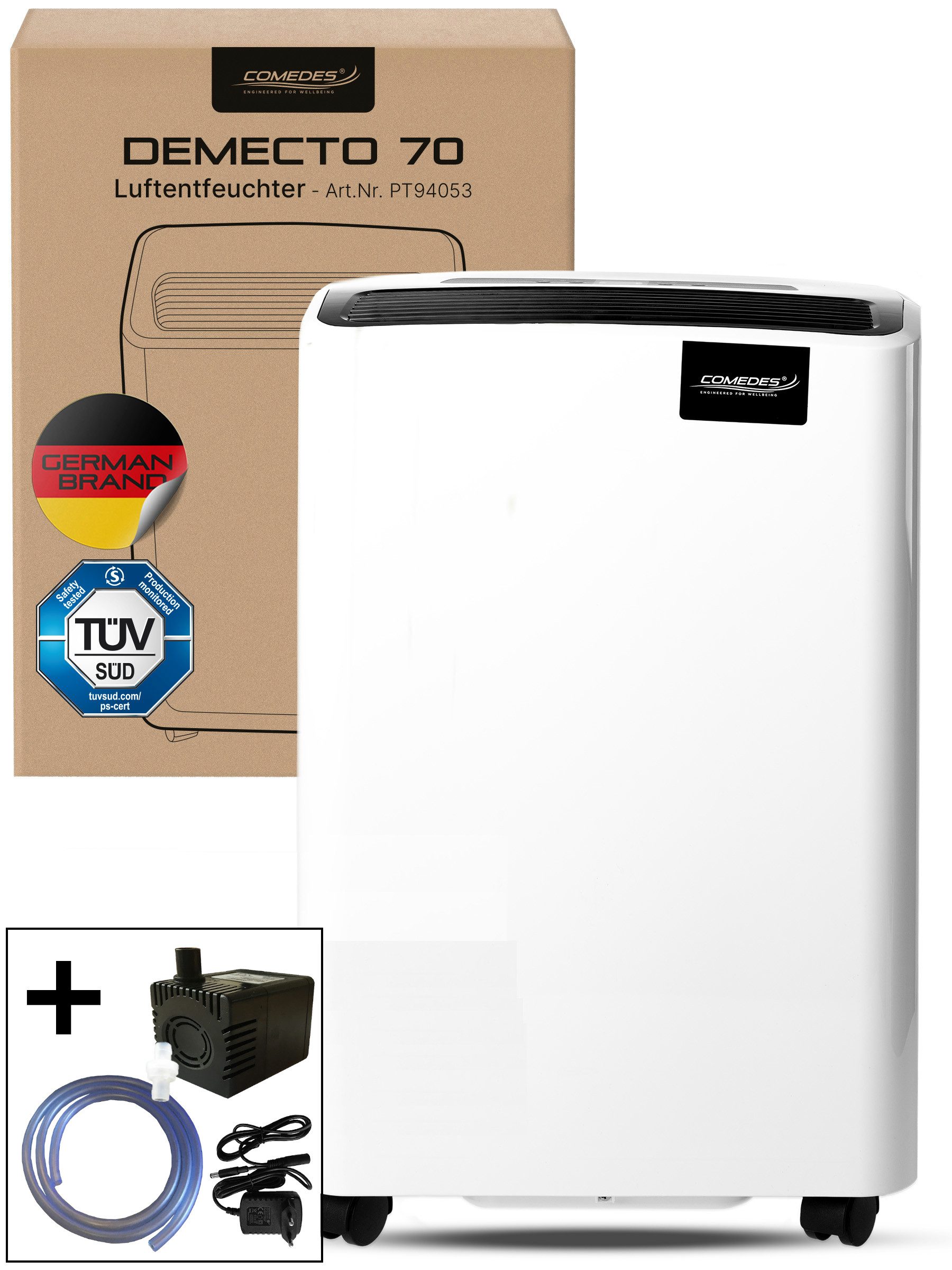 Luftentfeuchter Luftentfeuchter Comedes Demecto 70, 70 Liter/Tag, mit Pumpenset