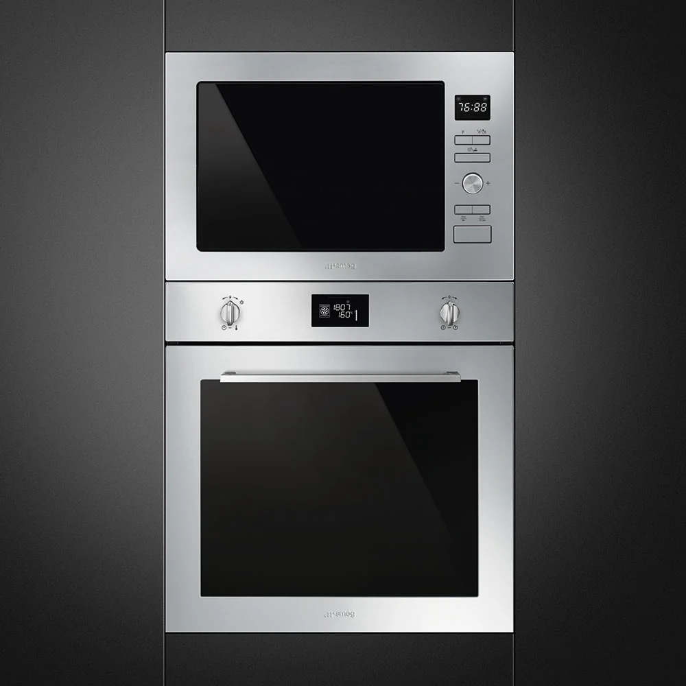 Forno a Microonde Ad Incasso Smeg FMI425X 1000 W 25 Litri (A38,8xL59,5xP37,7) Grill Griglia al quarzo Acciaio inossidabile
