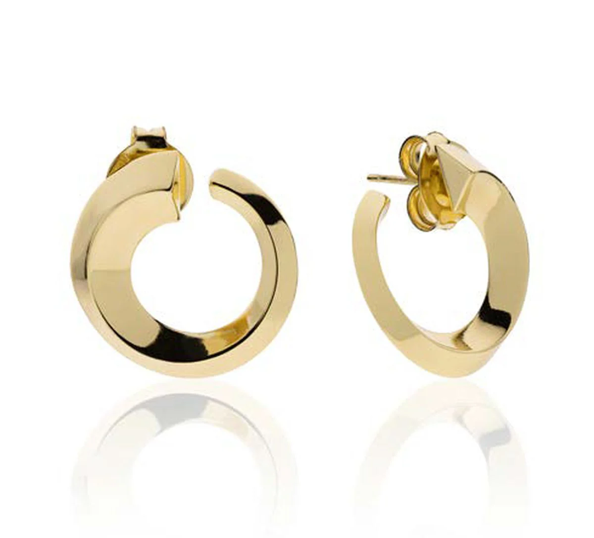 Orecchini Unoaerre 2227 rigidi in bronzo dorato