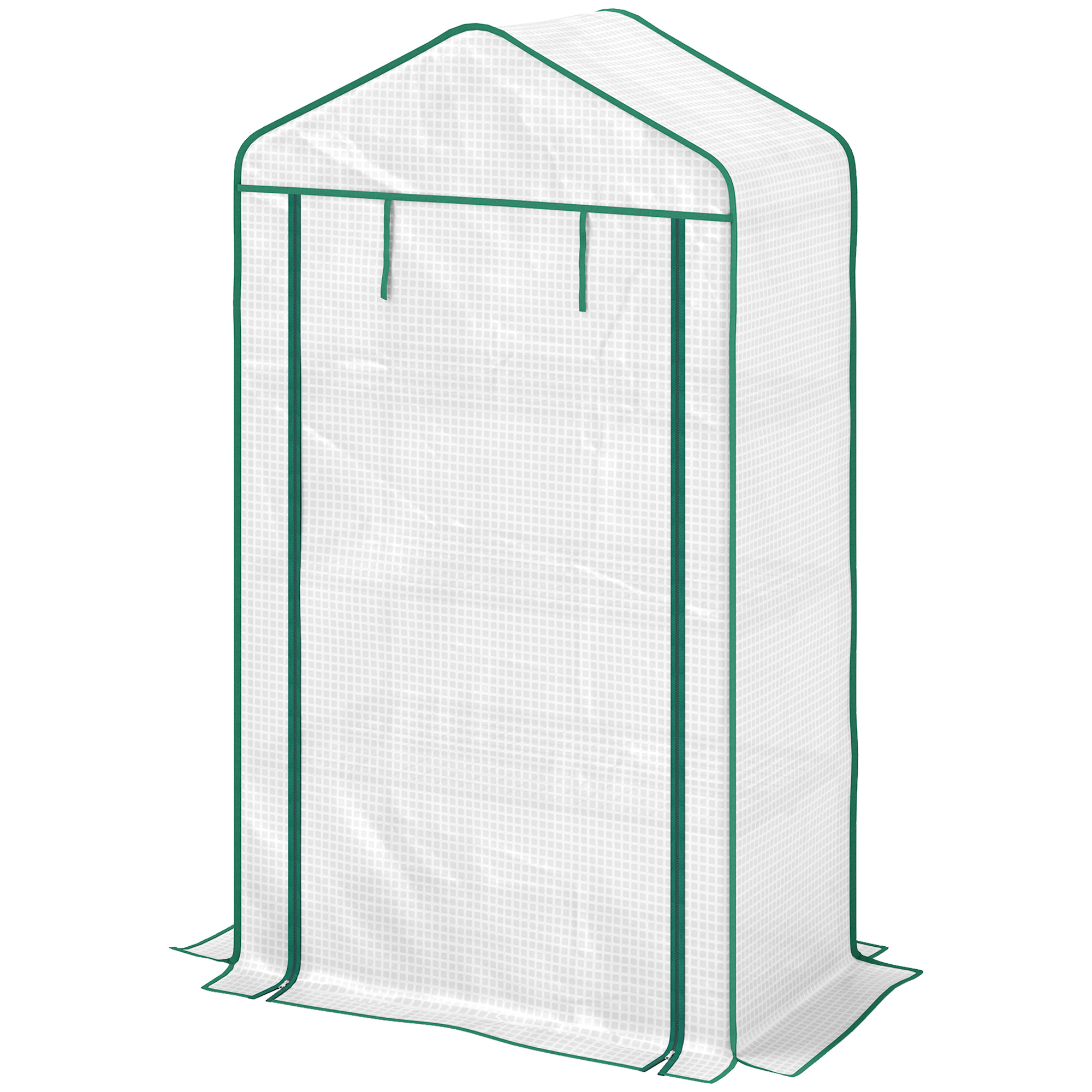 Outsunny Garten-Balkon-Gewächshaus Regal 4 Ebenen 90 x 49 x 160 cm verzinkter Stahl abnehmbare PE-Hochdichtebeschichtung weiß