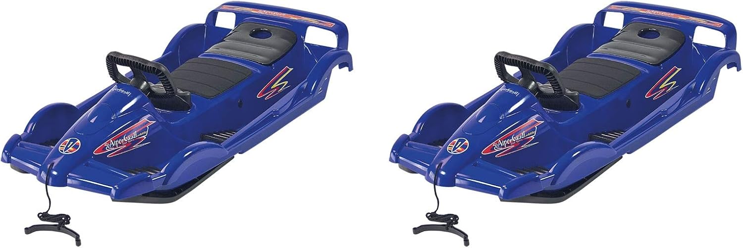 AlpenGaudi 2 Stück BOB ZWEISITZER DOUBLERACE SCHNEEBOB BLAU CA. 114 X 55 X 28 cm Alpen Gaudi Double Race FÜR Zwei