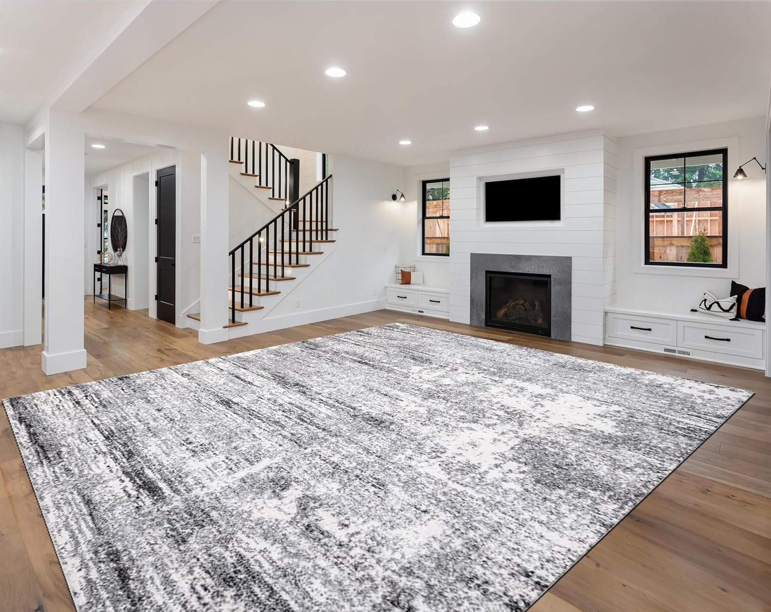 Keen Home Design Area Rugs - 9x12 Non-Shedding, Abstract Rugs for Kitchen, Living Room, Bedroom, Dining Room, Entryway - Size: 9'2