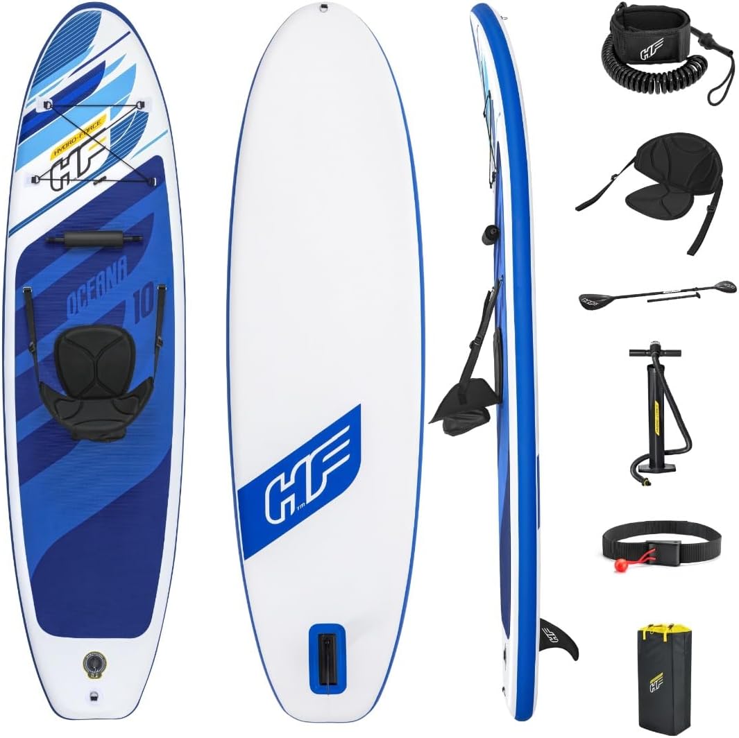 Hydro-Force SUP - Tavola gonfiabile per stand up paddle, set completo con kit di conversione kayak, diversi stili