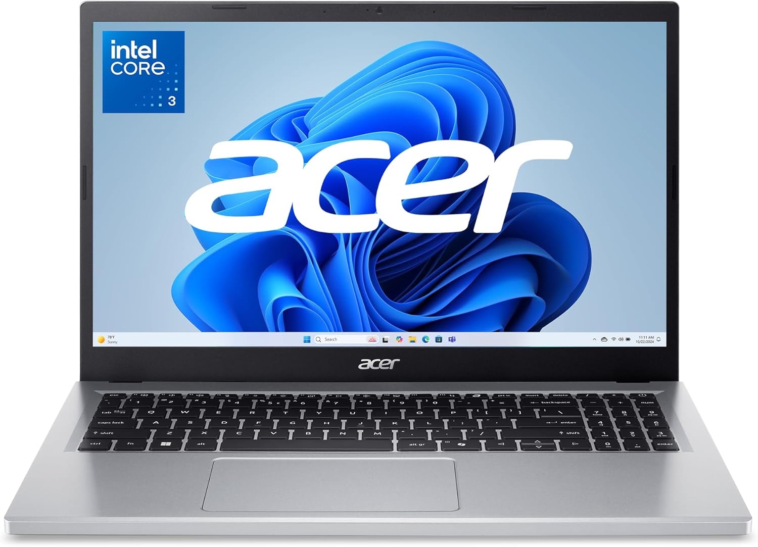 acer Aspire Go 15 AI Ready Laptop | Display IPS da 15,6" FHD (1920 x 1080) | Processore Intel Core 3 N355 | Grafica Intel | 8 GB DDR5 | 128 GB UFS | Wi-Fi 6 | Windows 11 Home in modalità S |