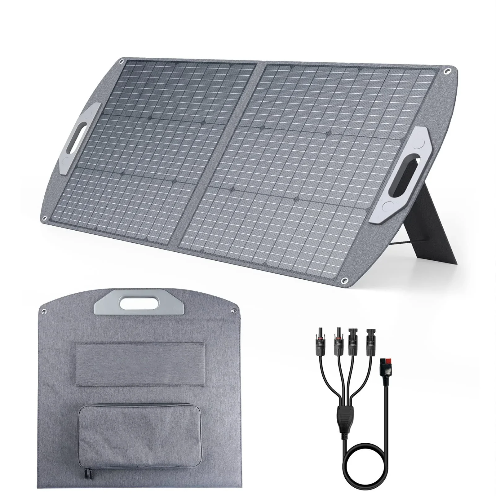 Panel Solar Plegable de 100 Vatios con Soporte Ajustable