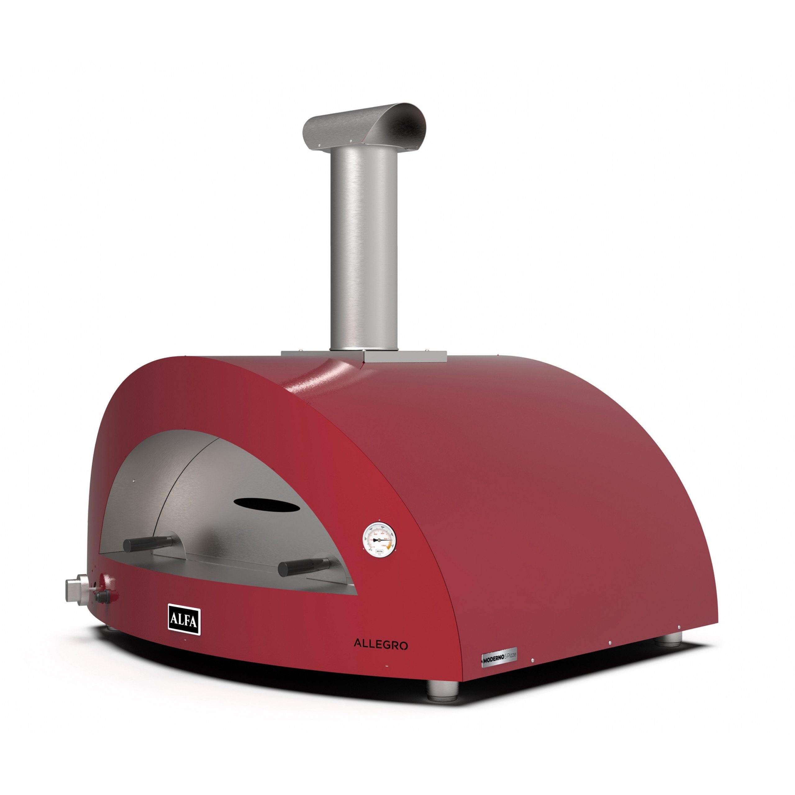 Pizzaofen Alfa Forni Gas Pizzaofen MODERNO 5 Pizze Antik Rot FXMD-5P-GROA-DE
