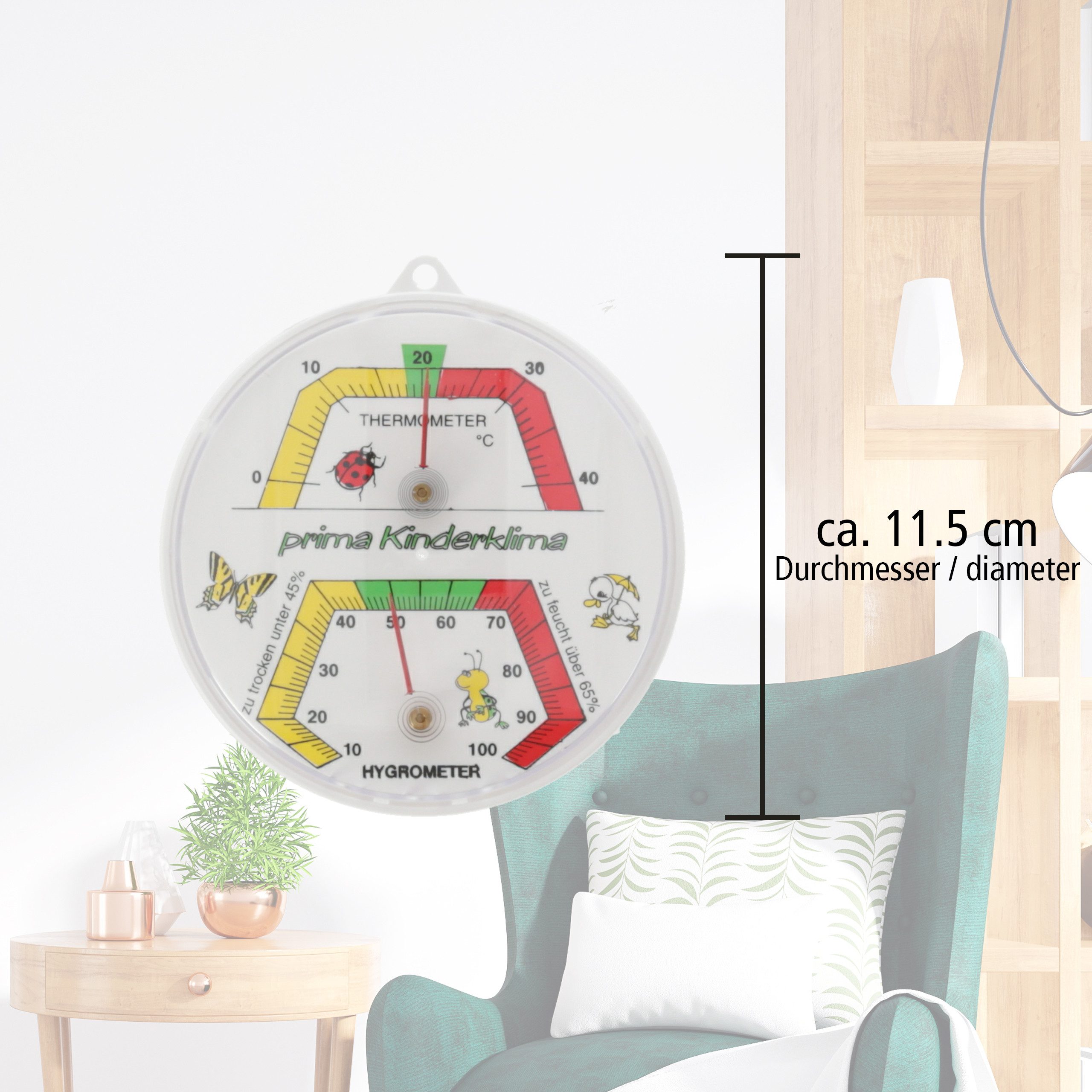 Hygrometer Kombi Thermometer Kinderzimmer Luftfeuchte und Temperaturmesser Kinder