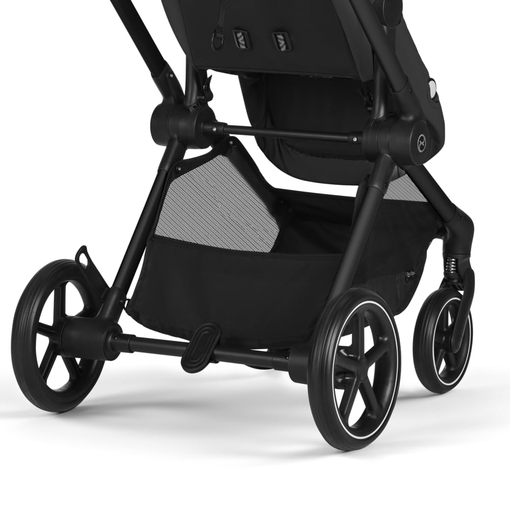 CYBEX Gold Kinderwagen EOS Lux 2-in-1, Reisesystem, Ab Geburt bis 22 kg (ca. 4 Jahre), Moon Black