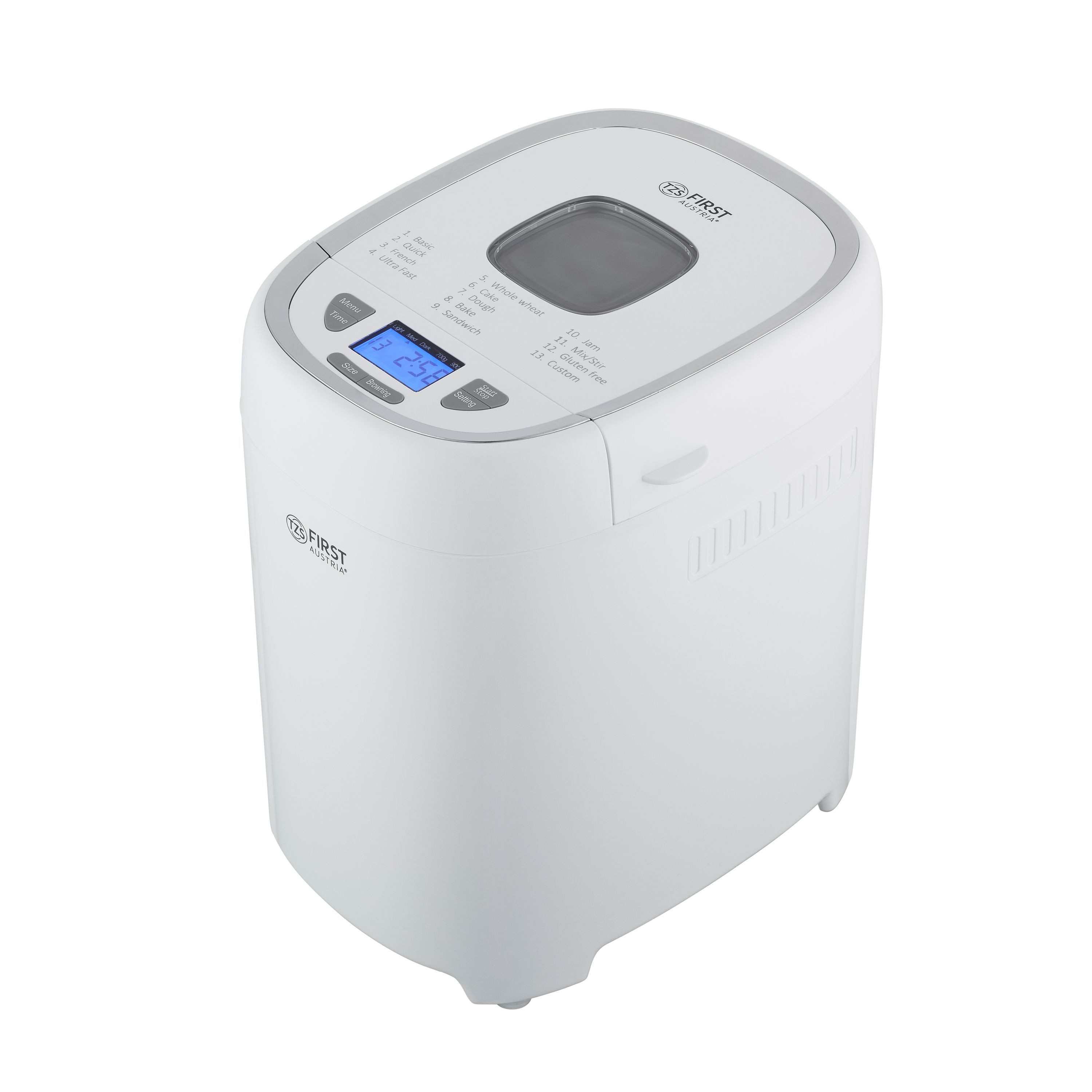 Brotbackautomat 550W, 13 Programme, 700g-900g, 3 Bräunungsgrade, Display, Weiß