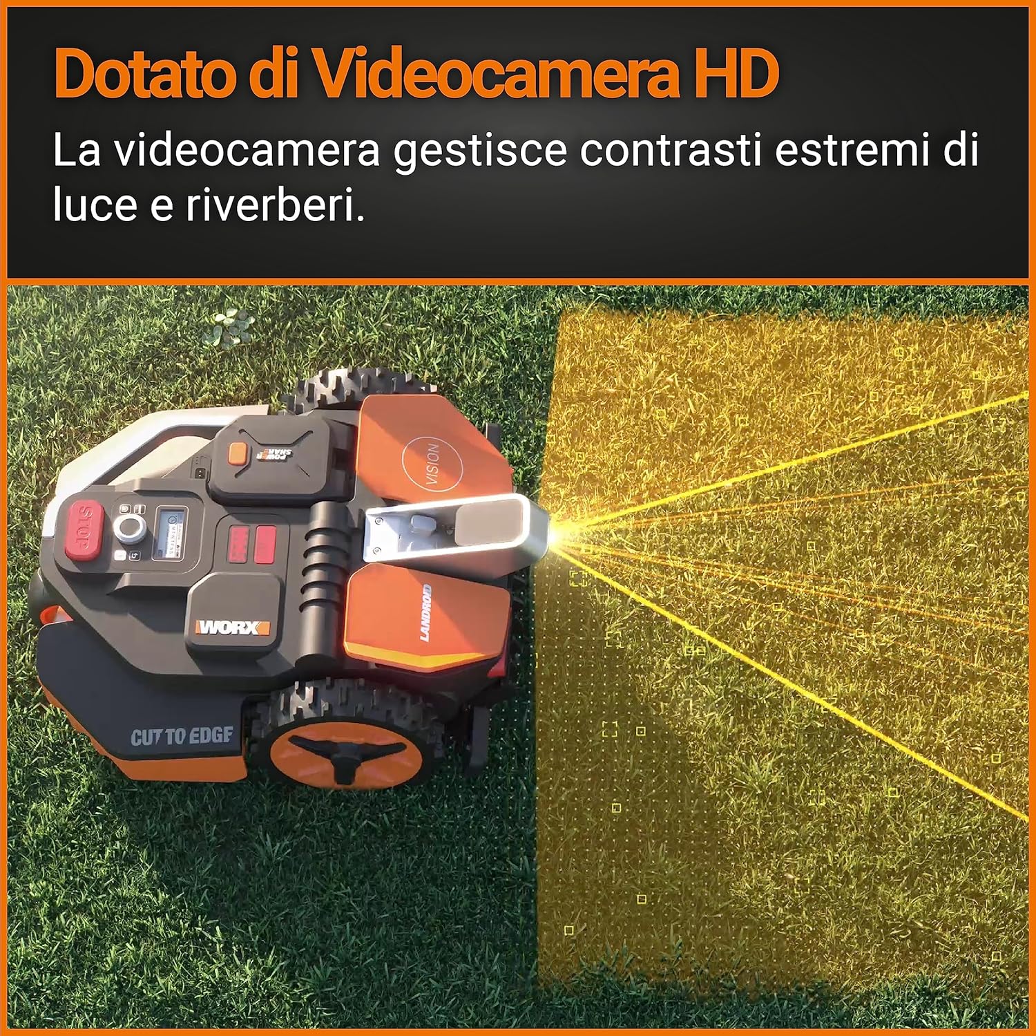 Worx Vision WR216E Robot Tagliaerba a batteria 20V Area di Taglio 1.600mq senza filo perimetrale