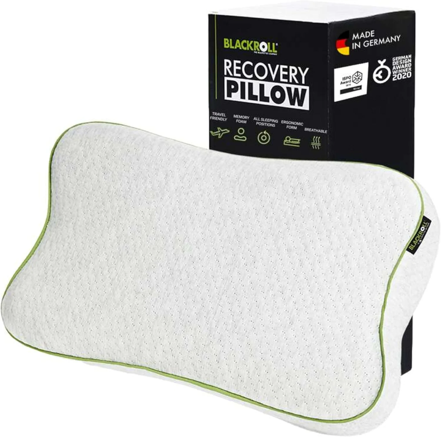 BLACKROLL Recovery Pillow ergonomisches Nackenkissen aus Memory-Schaum, 50 x 30 cm
