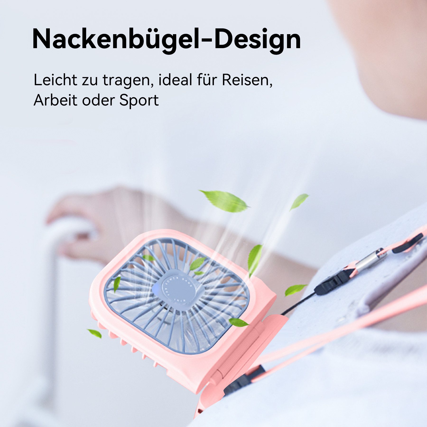 Mini USB-Ventilator USB Ventilator Tischventilator mit 3000mAh-Akku, 3 Geschwindigkeiten