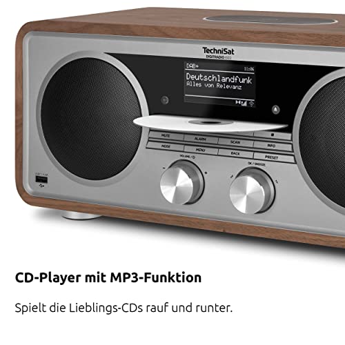 TechniSat DIGITRADIO 602   Stereo Internetradio (DAB, UKW, sistema 2.1 da 70 watt con subwoofer, CD, USB, streaming Bluetooth, AUX, WLAN, sveglia, Spotify Connect, telecomando) Noce : Elettronica
