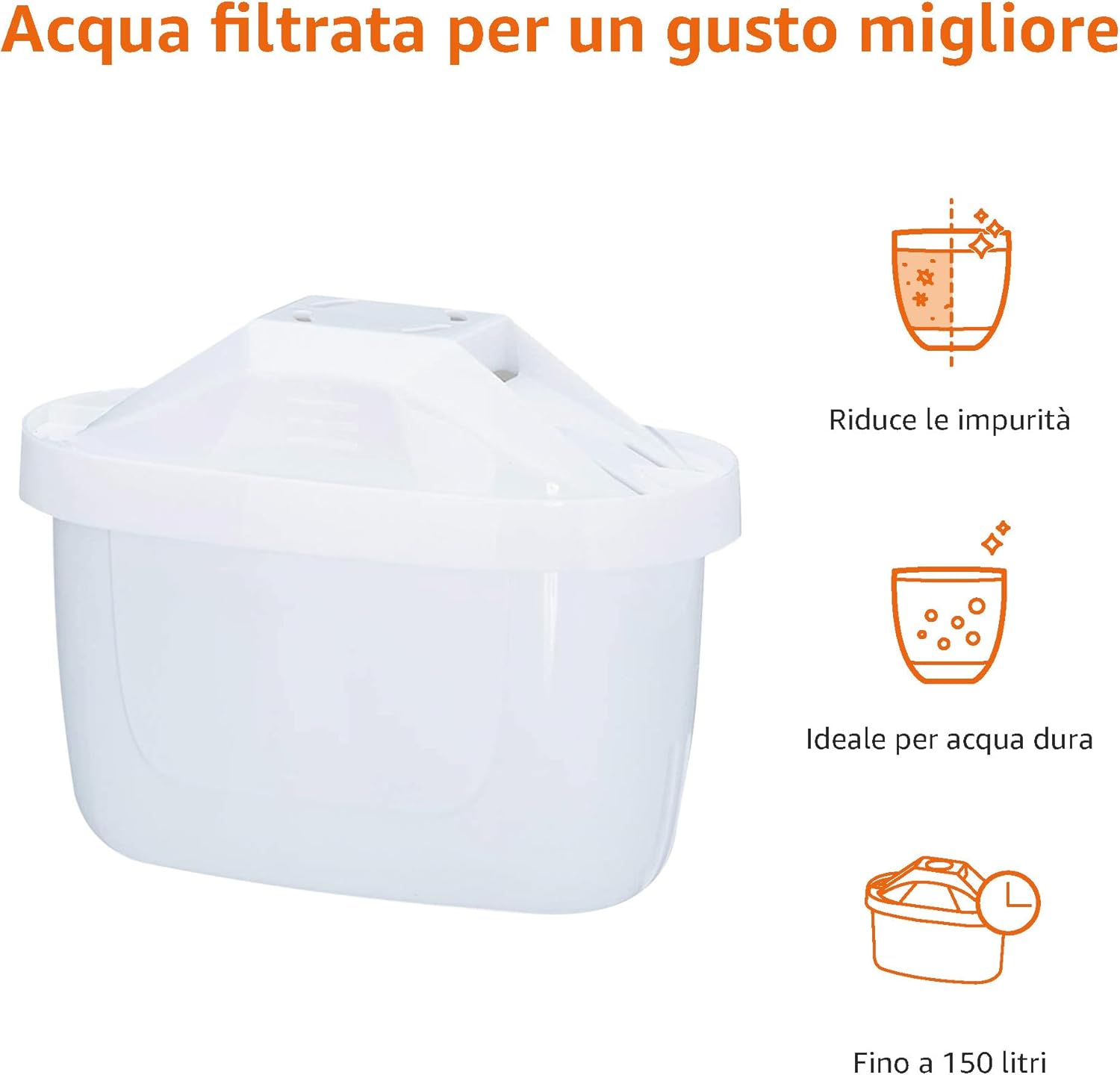 Amazon Basics Filtri per acqua, confezione da 12, adatto e compatibile con tutte le caraffe BRITA, incluse le caraffe PerfectFit e Amazon Basic